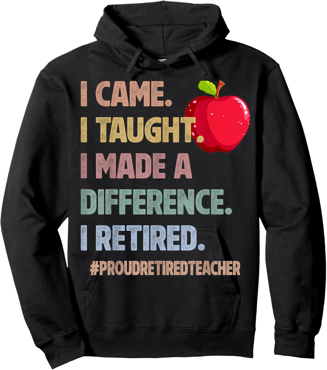 I Came Taught Made a Difference Proud Retired Teacher 2026 Hoodie - Hoodie | Black