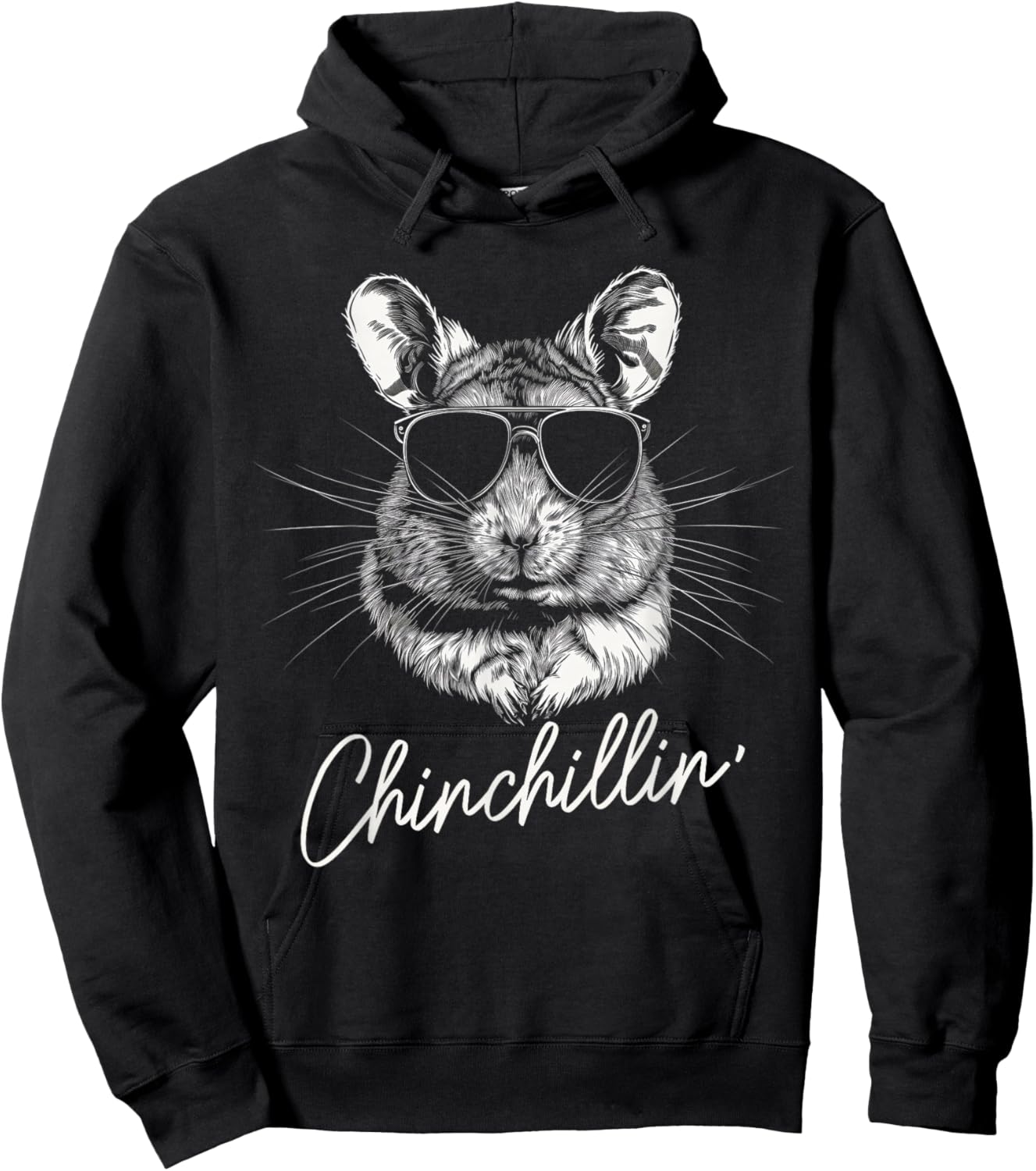 Chinchillin' Funny Cute Chinchilla Lover Hoodie - Hoodie | Black