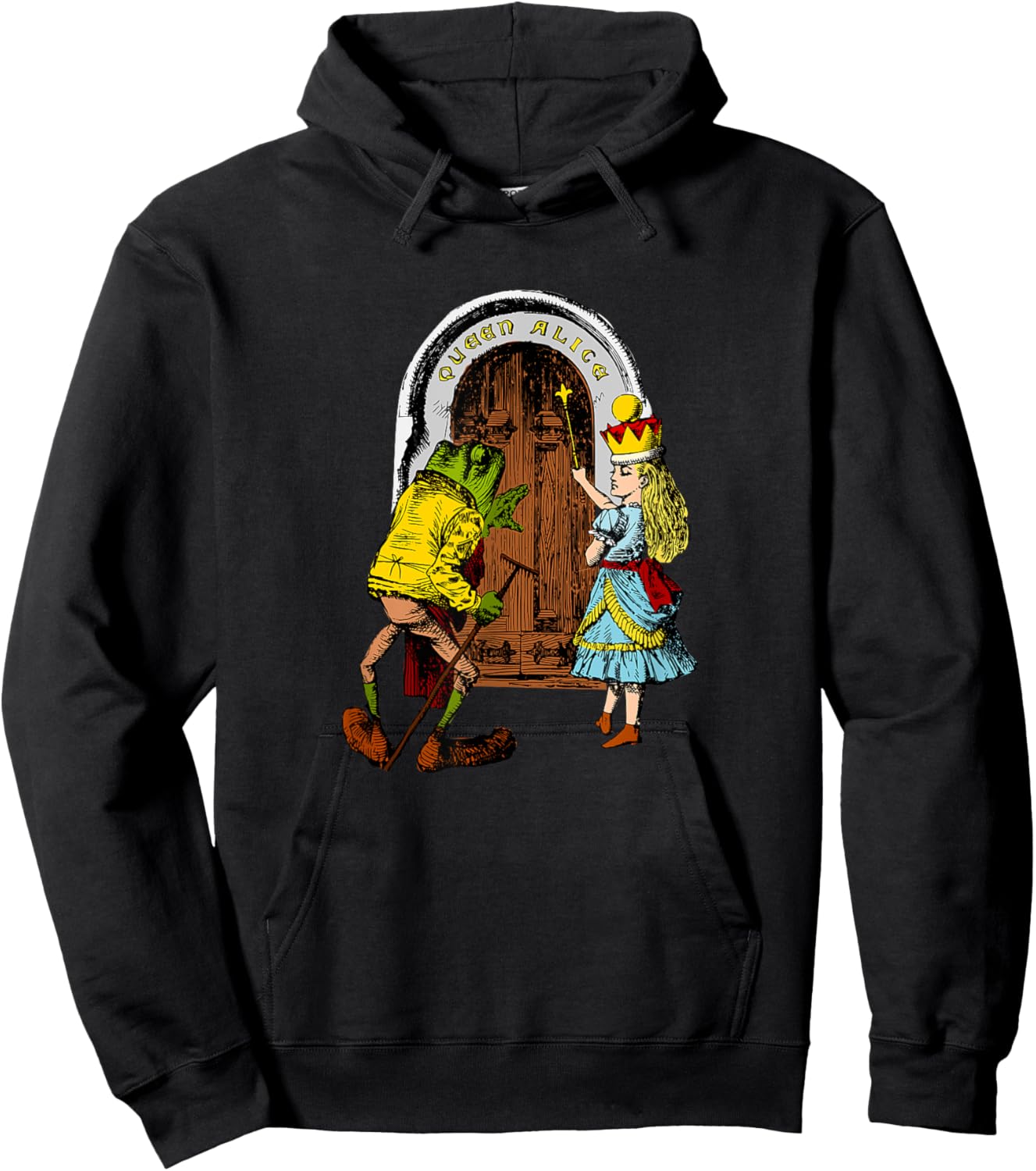 Enchanting Queen Alice in Wonderland Frog Footman Castle Hoodie - Hoodie | Black