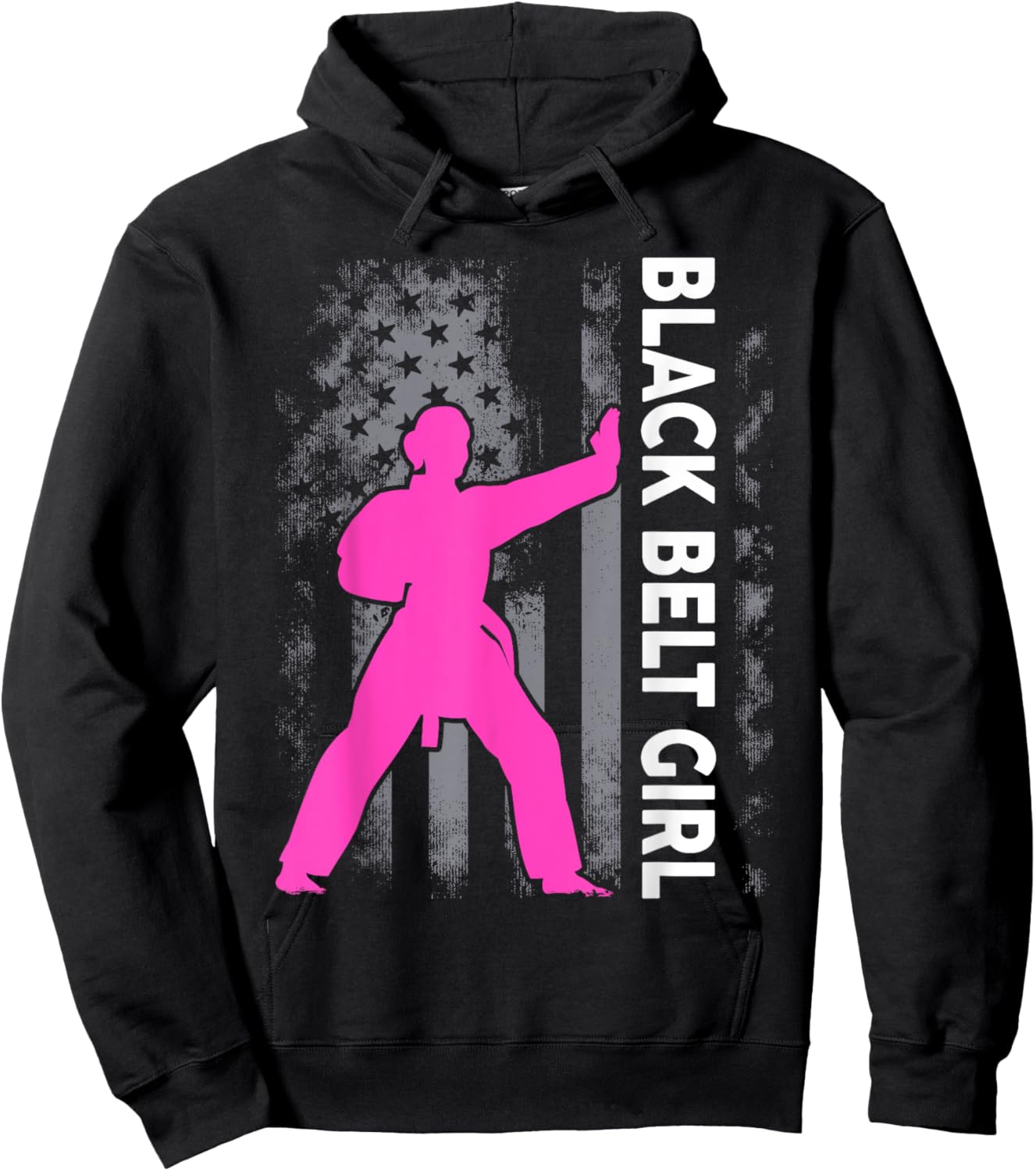 Black Belt Girl Karate Jiu Jitsu Taekwondo Martial Arts Hoodie - Hoodie | Black