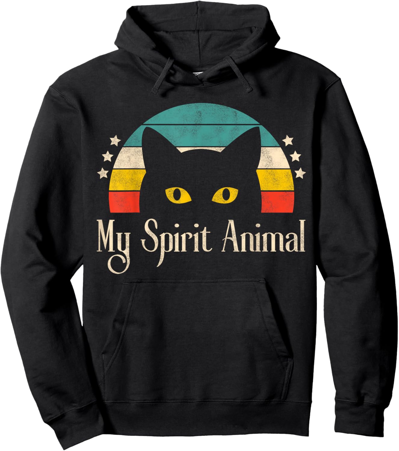 Retro Cute Cat Funny Graphic For Cat Lovers Cat Owner Hoodie - Hoodie | Black