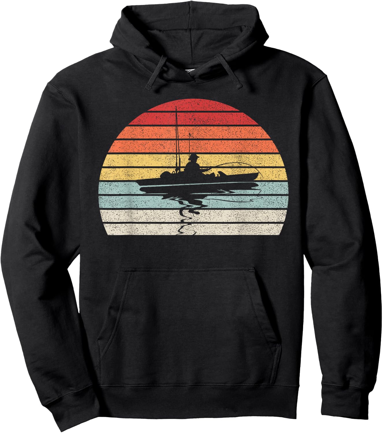 Vintage Retro Kayak Fishing Kayaking Hoodie - Hoodie | Black