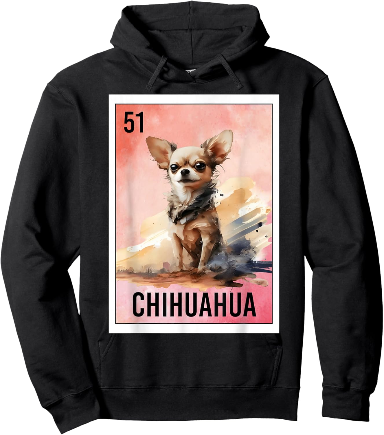 Funny El Chihuahua Mexican Slang Lottery Bingo Card Dog Love Hoodie - Hoodie | Black