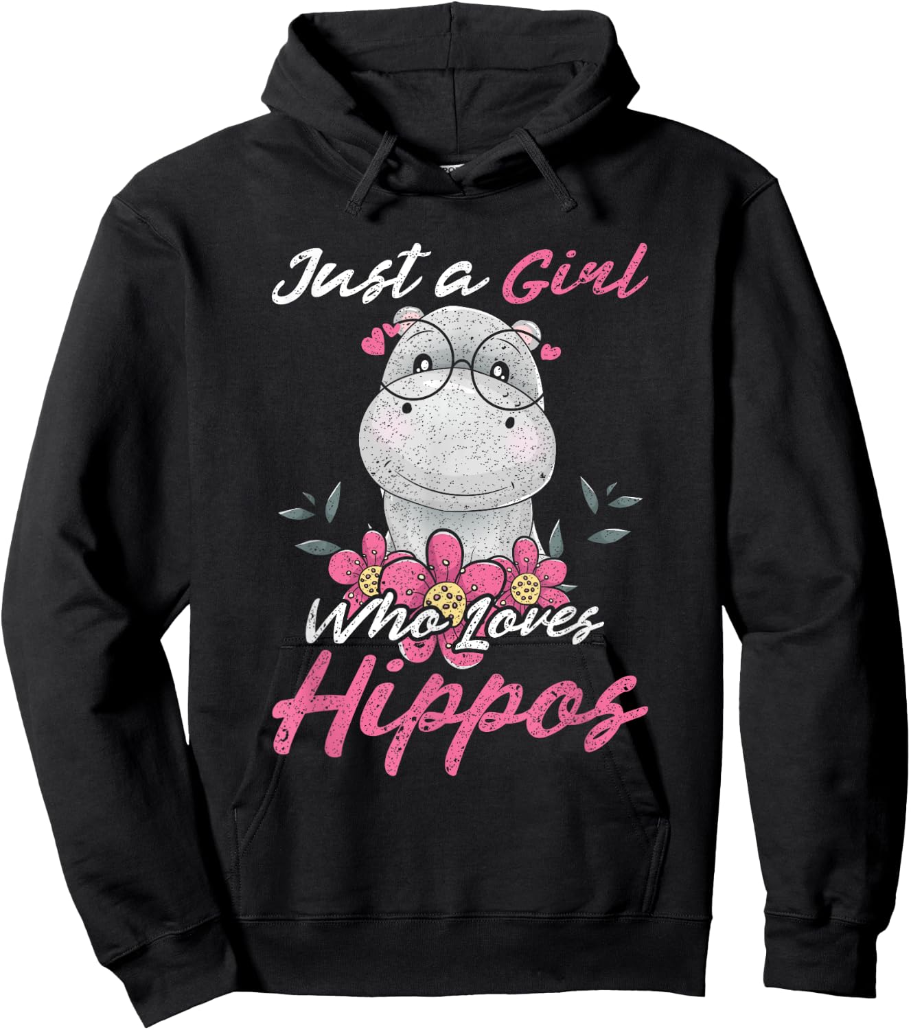 Just A Girl Who Loves Hippo Hoodie - Hoodie | Black