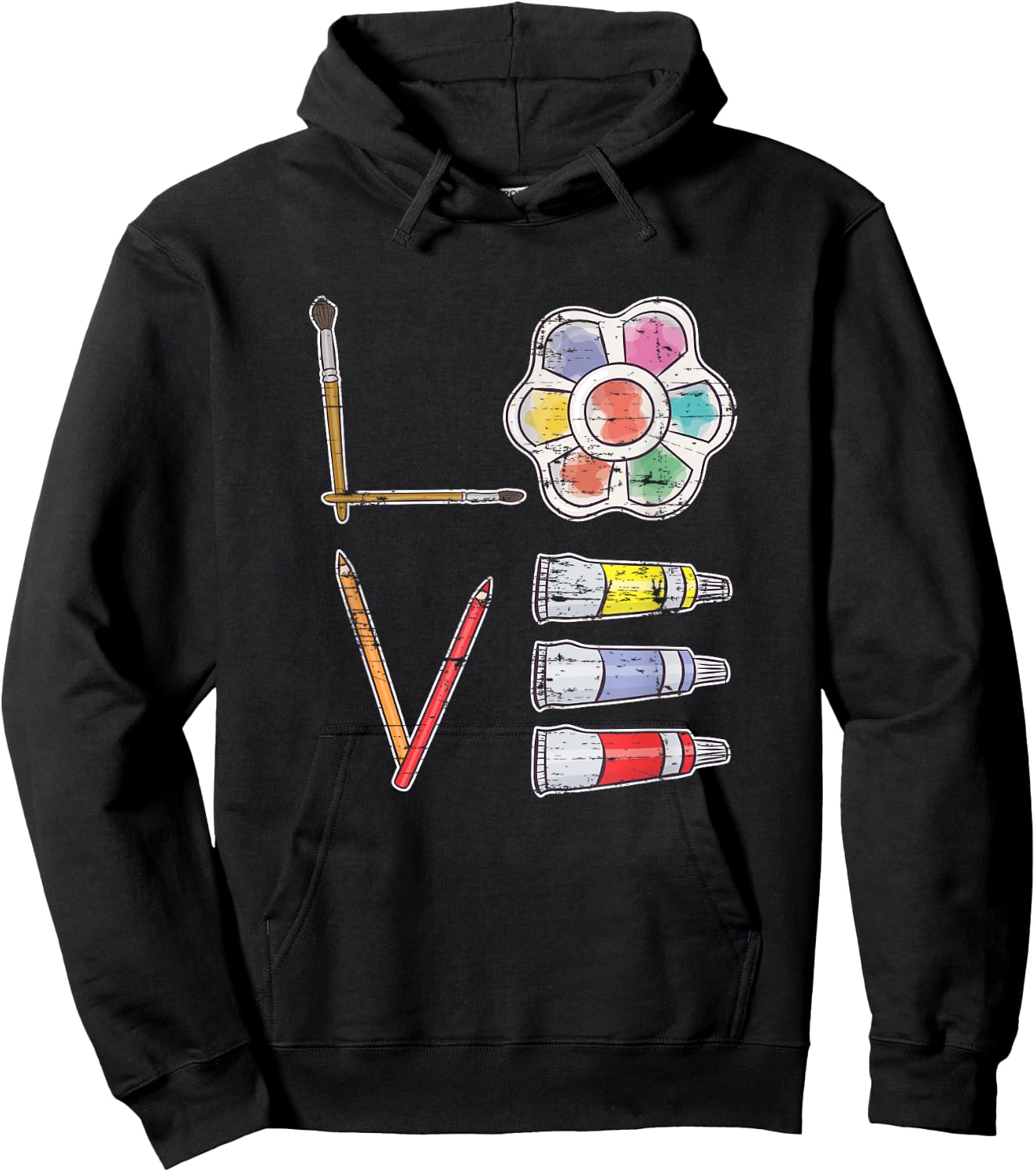 Painter Valentines Day Gift Painting Tools Drawing Artist Hoodie - Hoodie | Black