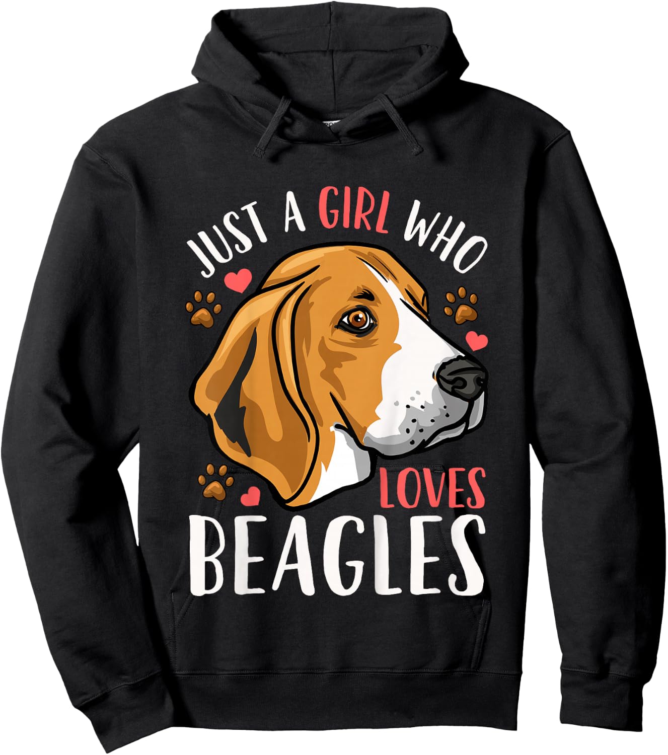 Kids Beagle Just A Girl Who Loves Beagles Gift Hoodie - Hoodie | Black