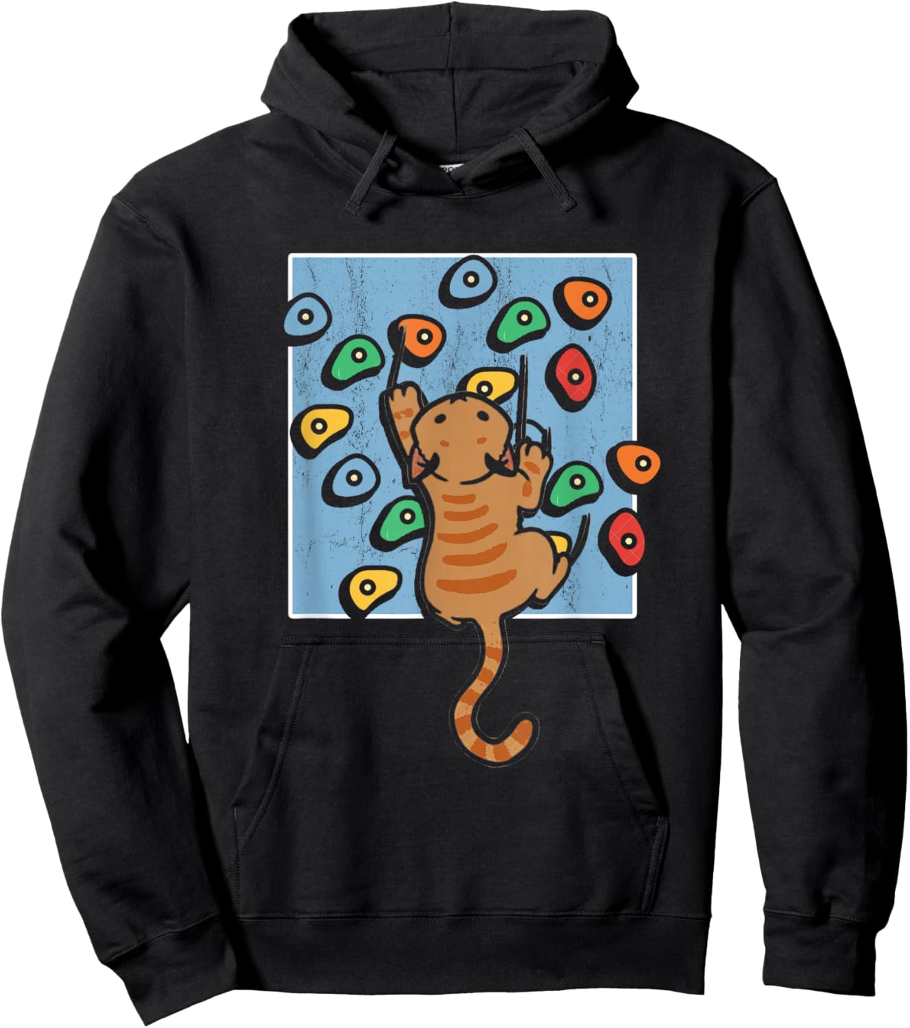 Funny Cat Climber | Climbing Wall | Bouldering Climb Hoodie - Hoodie | Black