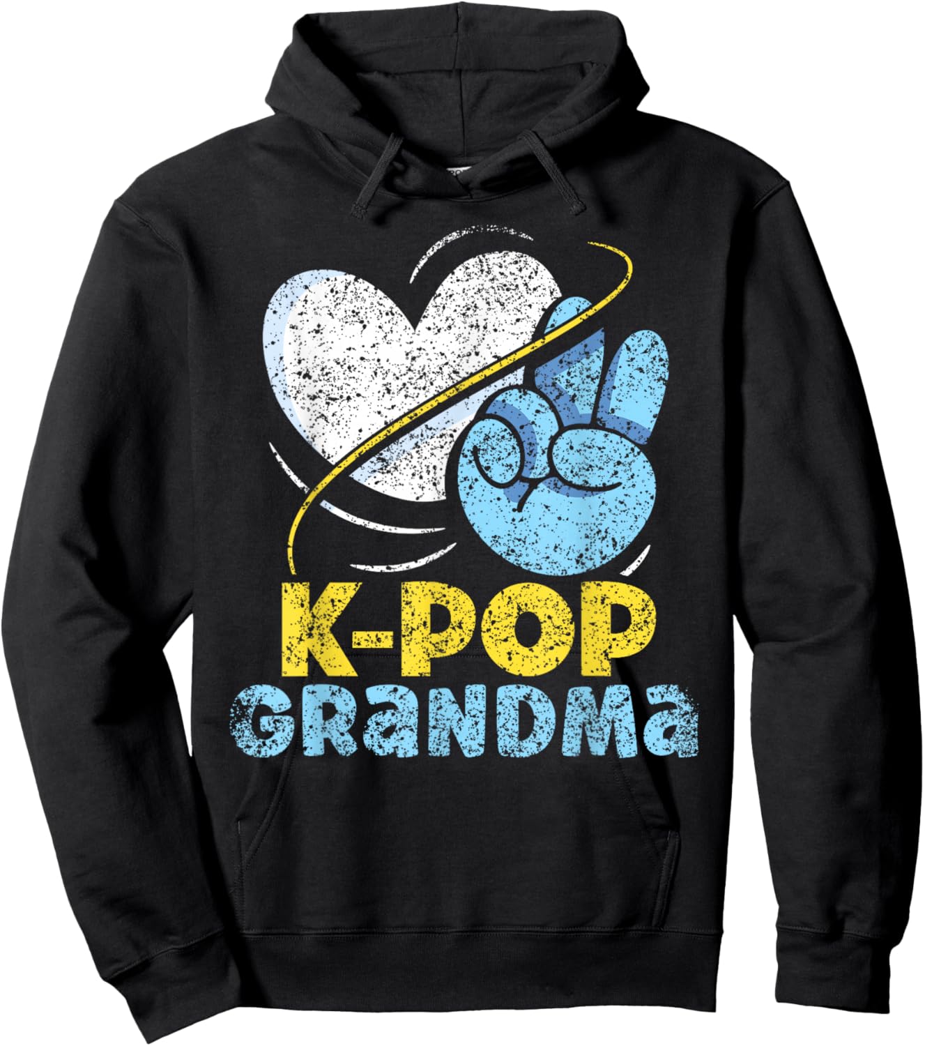 K-POP Grandma Lover Music Korean K-Pop Cute Grandmother Hoodie - Hoodie | Black