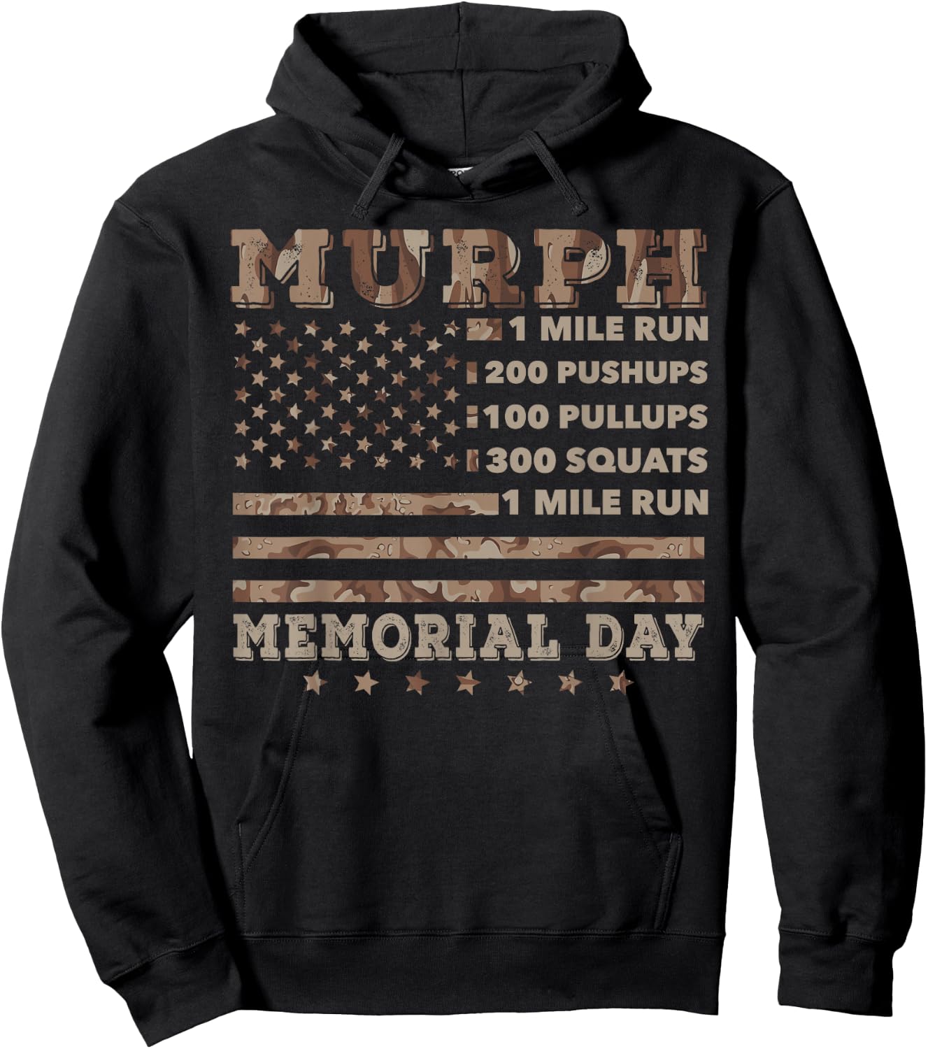 Murph 2021 Workout Challenge American Memorial Day Murph Hoodie - Hoodie | Black