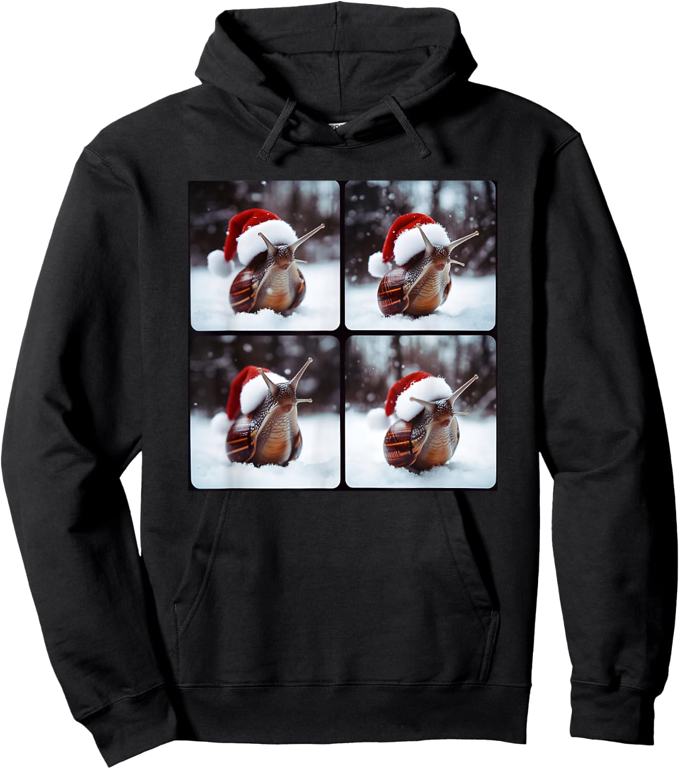 Funny Gastropod Christmas Snail Santa Hoodie - Hoodie | Black