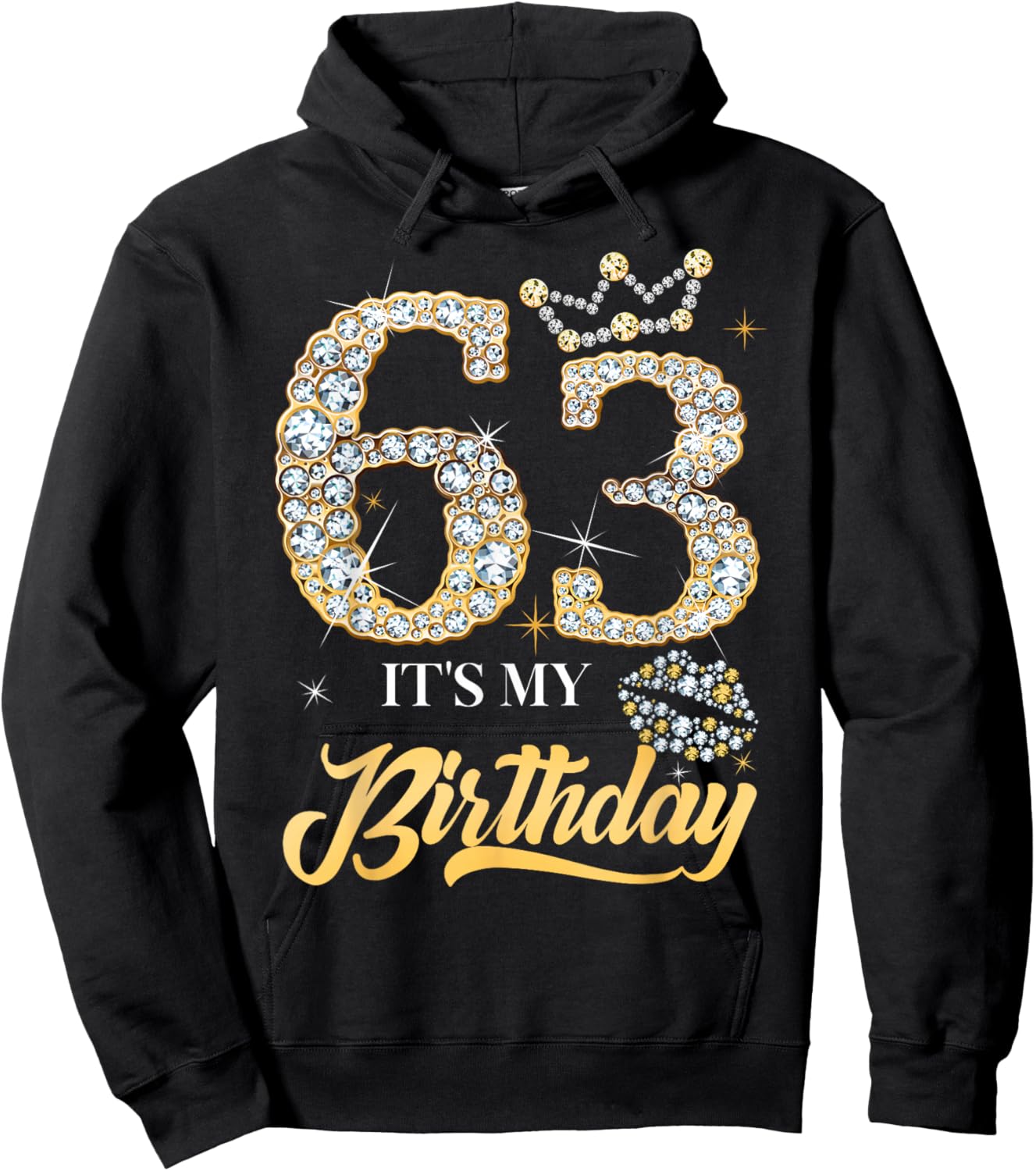 It's My 63rd Birthday Diamond Shoes 63 Years Old Women Hoodie - Hoodie | Black