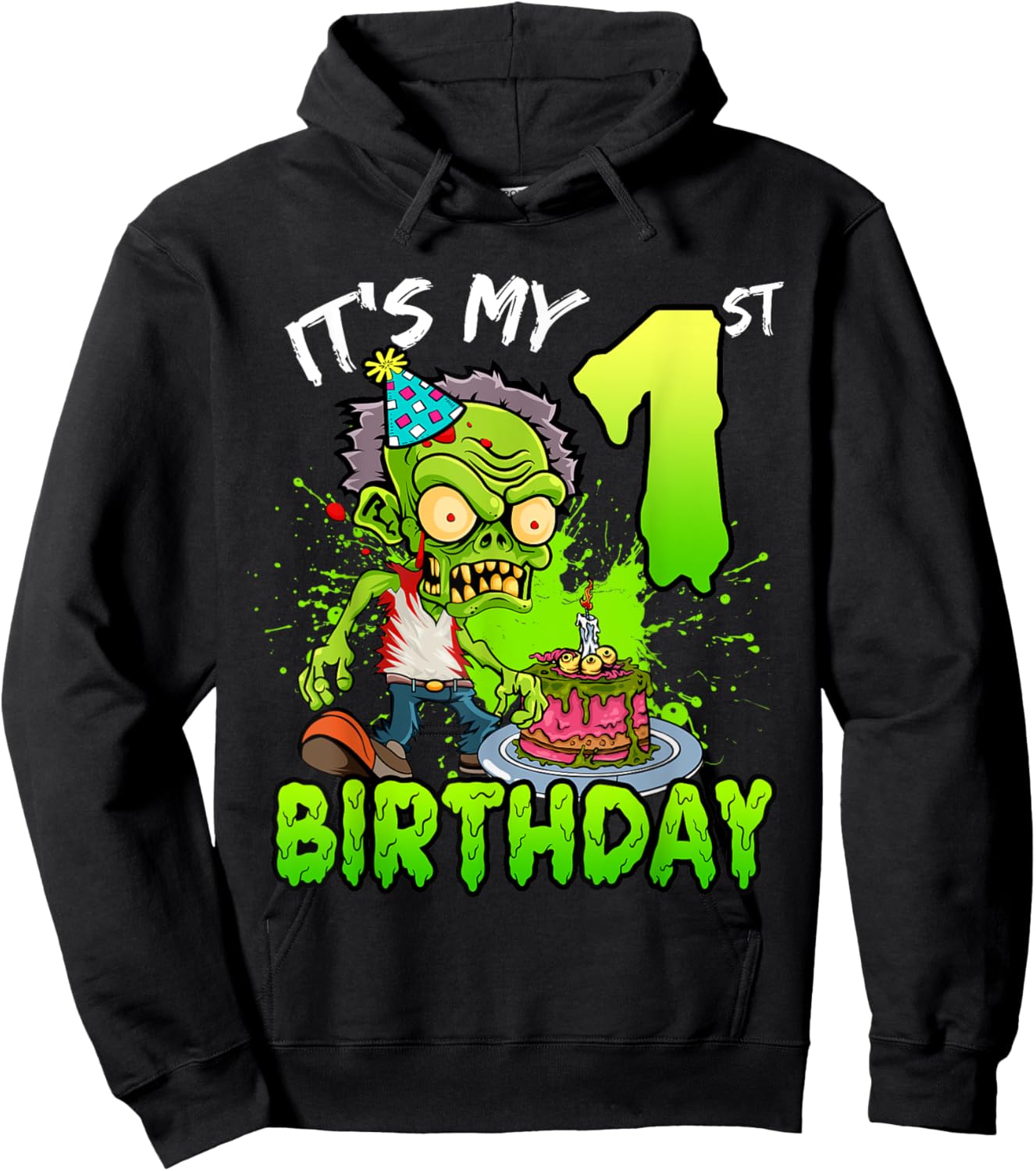 It's My 1st Birthday Zombie Lover 1 Year Old Boys Girls Hoodie - Hoodie | Black