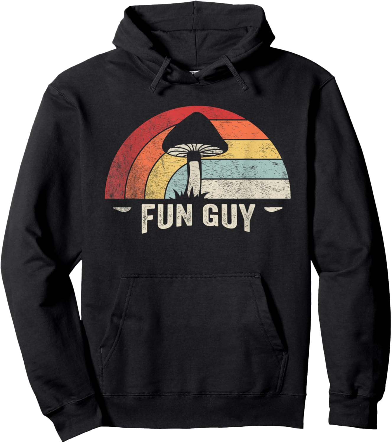 Vintage Funguy Fungi Funny Mushroom Fungi Shirt Fun Guy Hoodie - Hoodie | Black