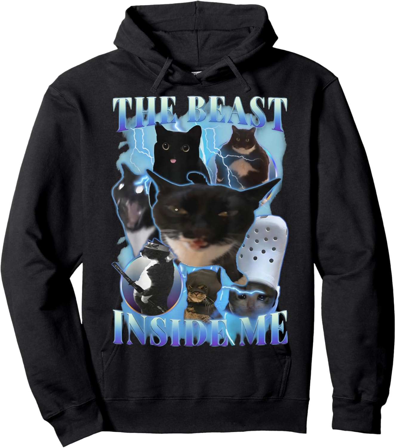 Funny Cat Meme Bootleg Sarcastic Quote The Beast Inside Me Hoodie - Hoodie | Black