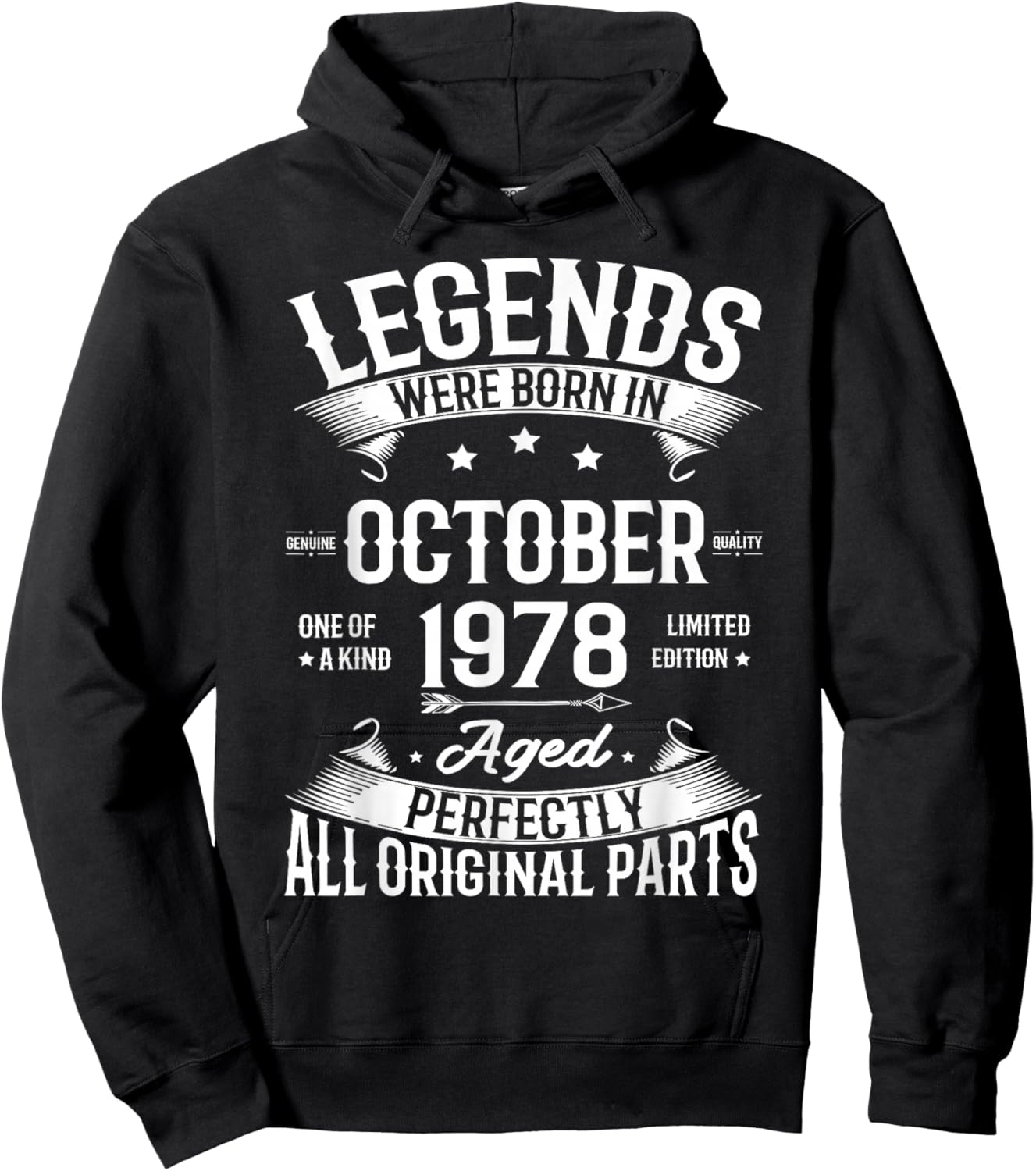 Legends Were Born in October 1978 Vintage Birth Of Birthday Hoodie - Hoodie | Black