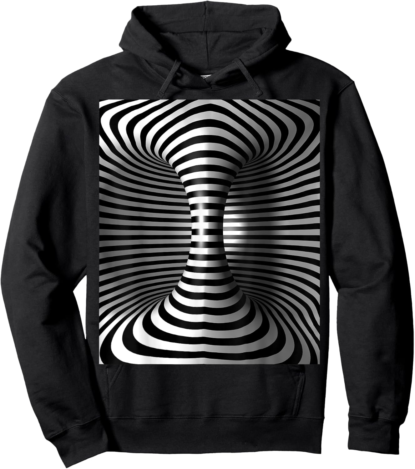 Optical Illusion of a 3d Torus Cylinder shiny Hoodie - Hoodie | Black
