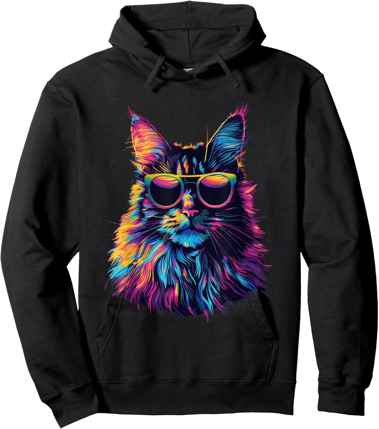 Maine Coon Cat Lovers Design Pop Art Funny Maine Coon Cat Hoodie - Hoodie | Black