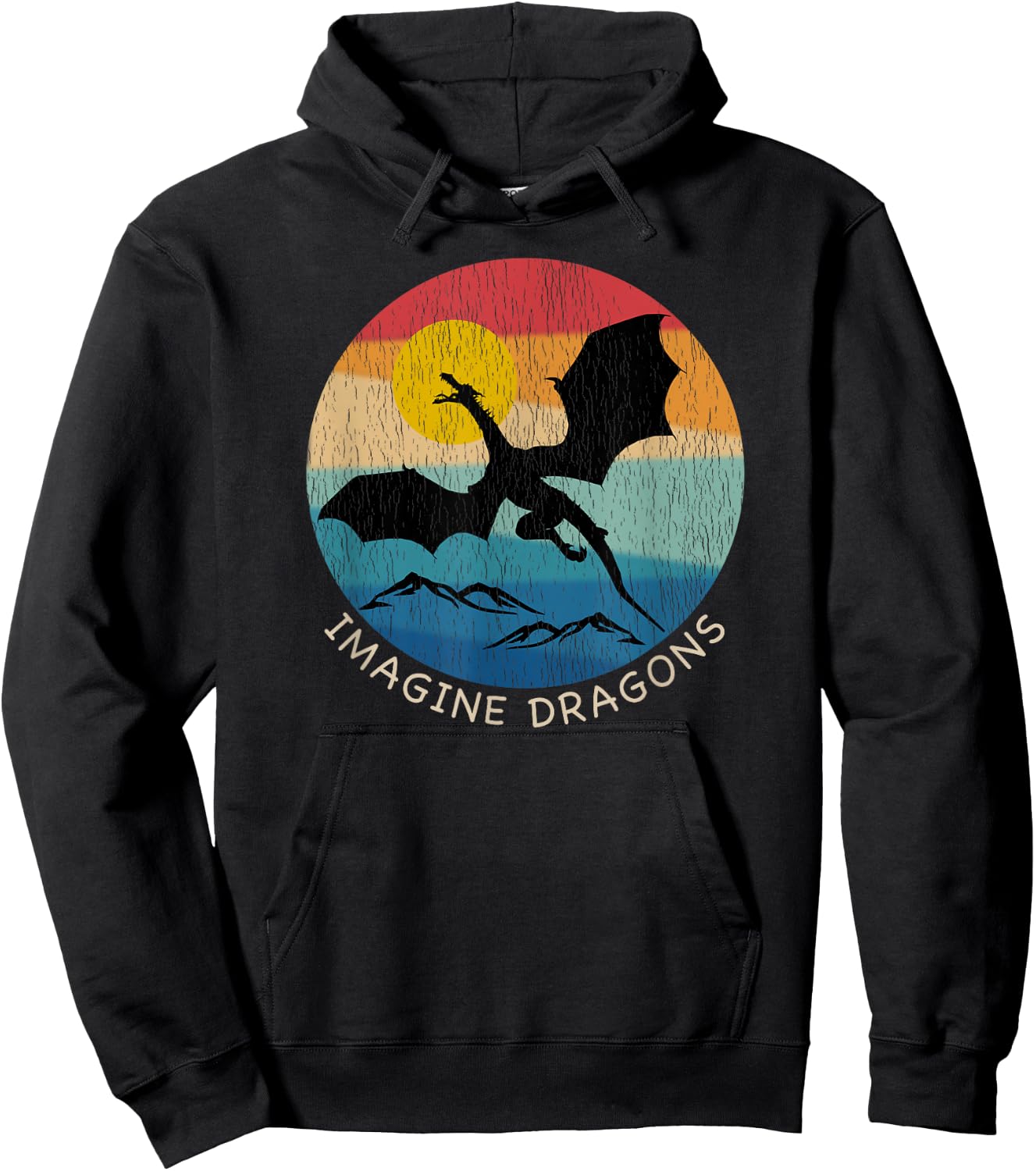Imagine Magical and Mythical Fantasy Dragons Hoodie - Hoodie | Black