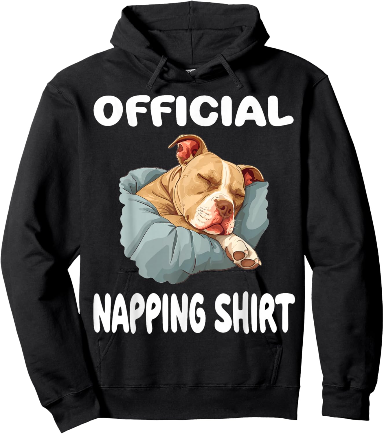 Pittie Pitbull Terrier Dog Pajama Nightgown Official Napping Hoodie - Hoodie | Black