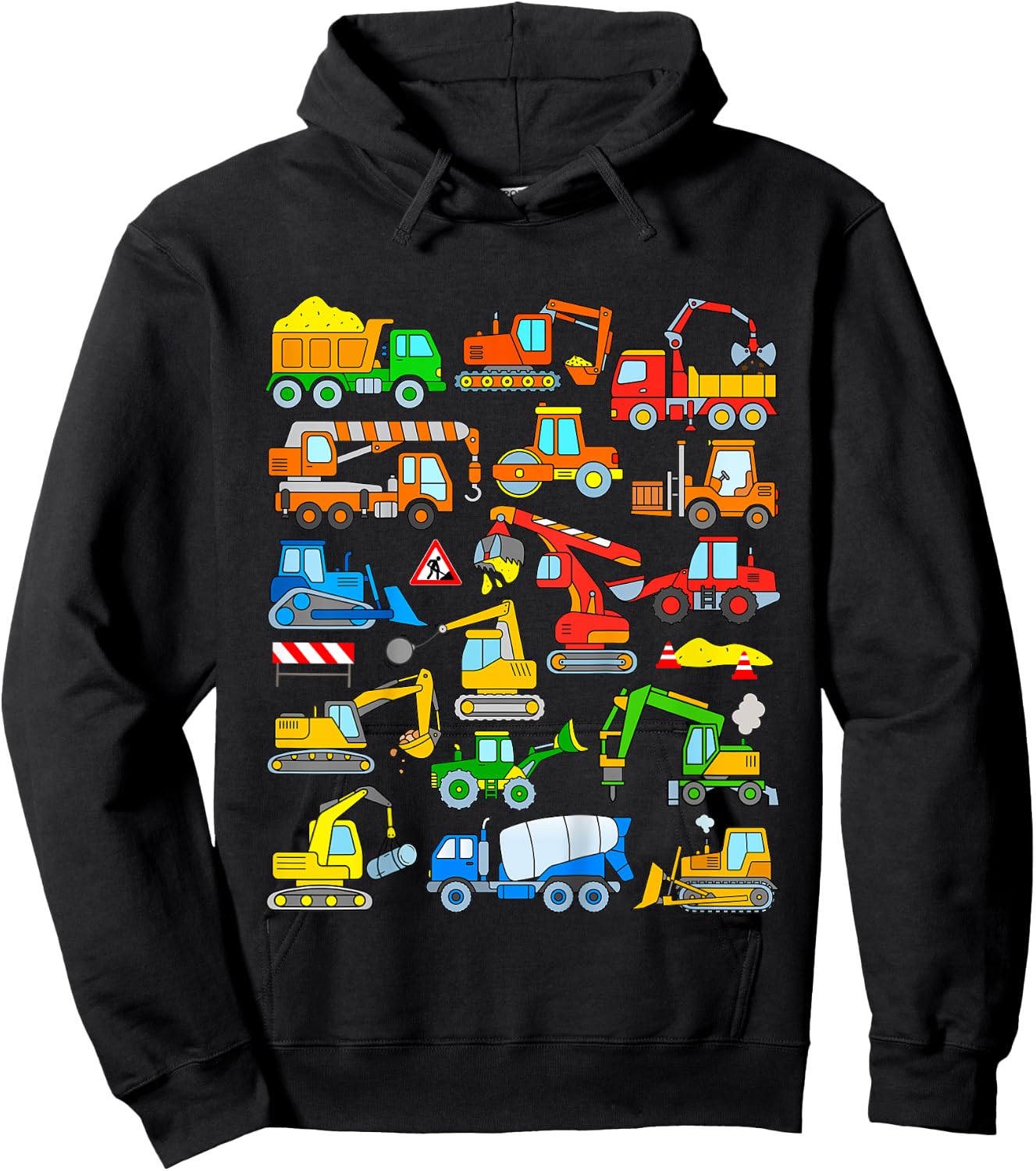 Kids Diggers Excavators Toddler Boys Hoodie - Hoodie | Black