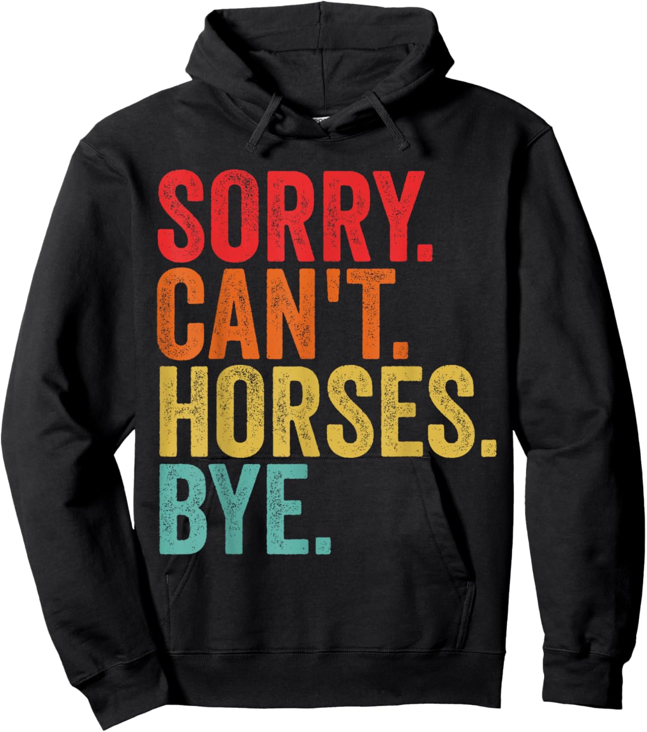 Funny Horse Shirt Women Boys or Girls Hoodie - Hoodie | Black