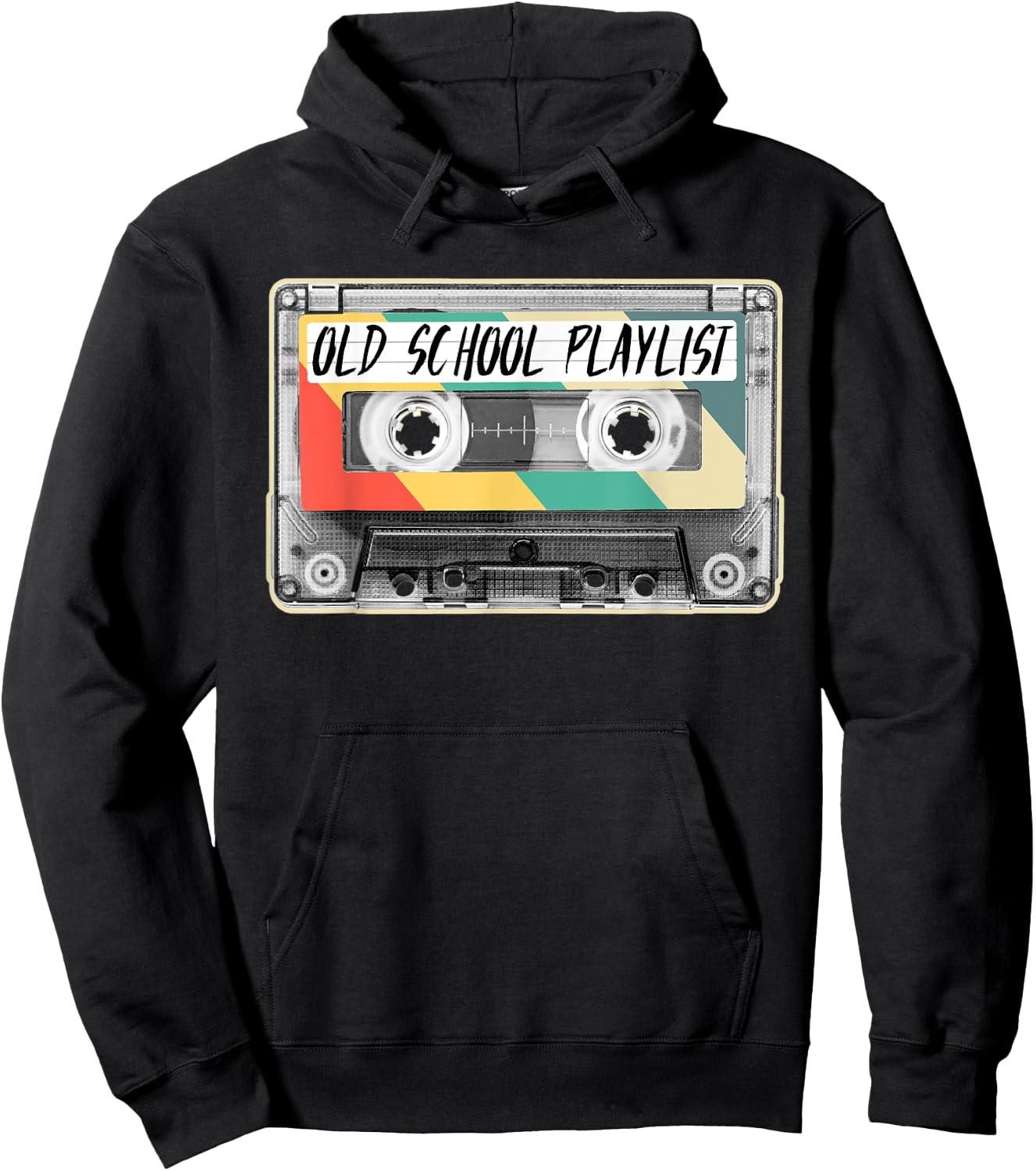 80s Cassette Tape Fashion Old School Playlist 1980s Costume Hoodie - Hoodie | Black