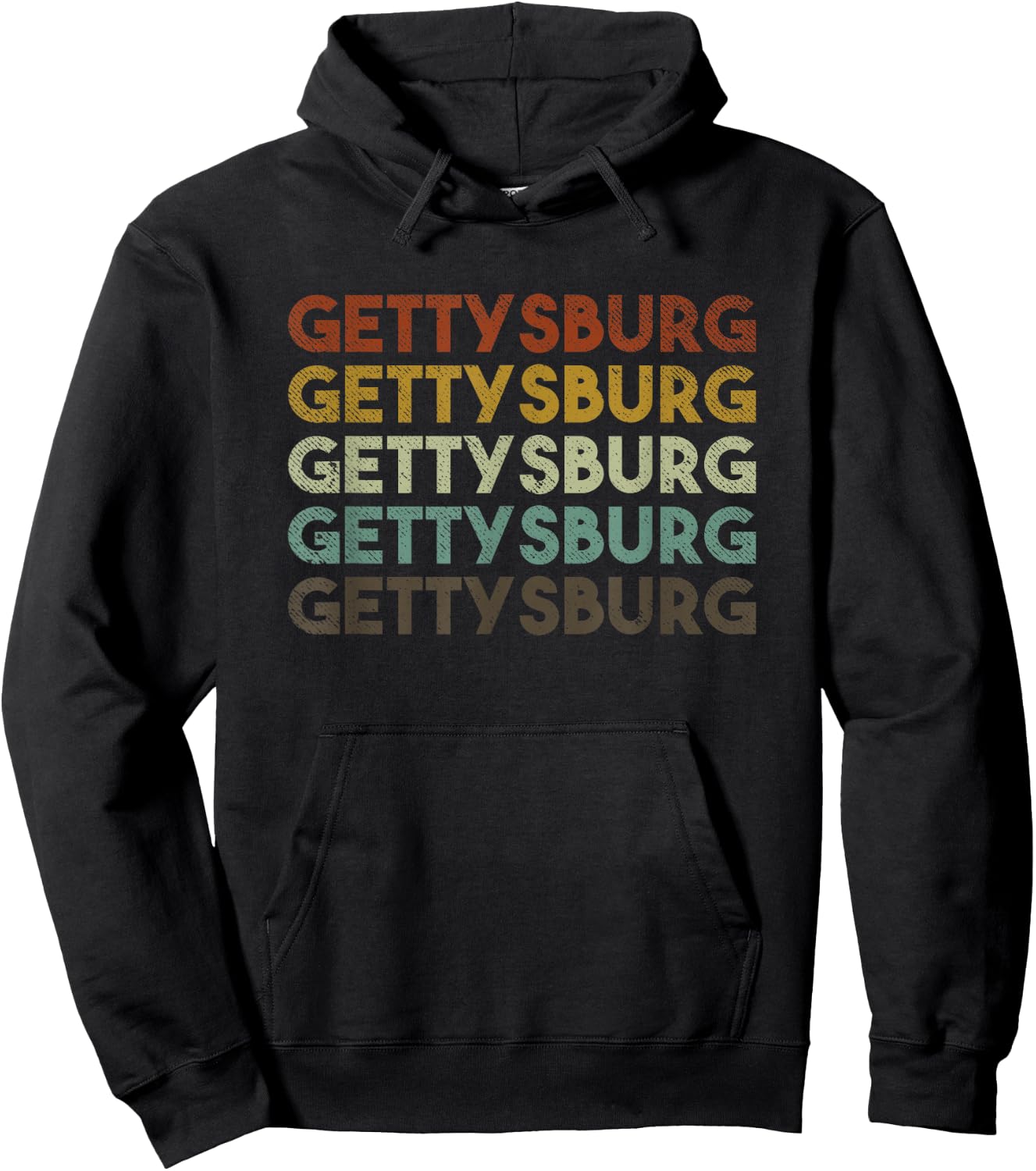 Retro Gettysburg Pennsylvania 80s Style Hoodie - Hoodie | Black