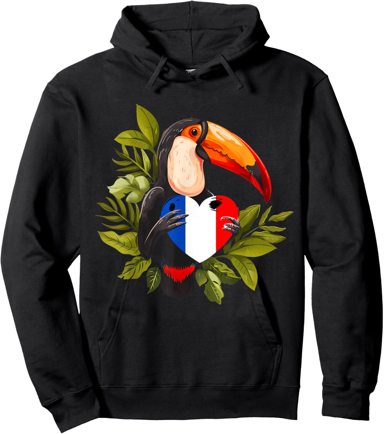 Drapeau français Toucan Racines françaises Fierté française France Hoodie - Hoodie | Black