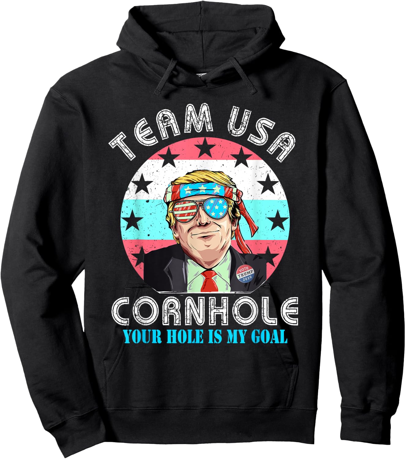 USA Cornhole Shirt | Team Cornhole Shirts | Funny Cornhole Hoodie - Hoodie | Black