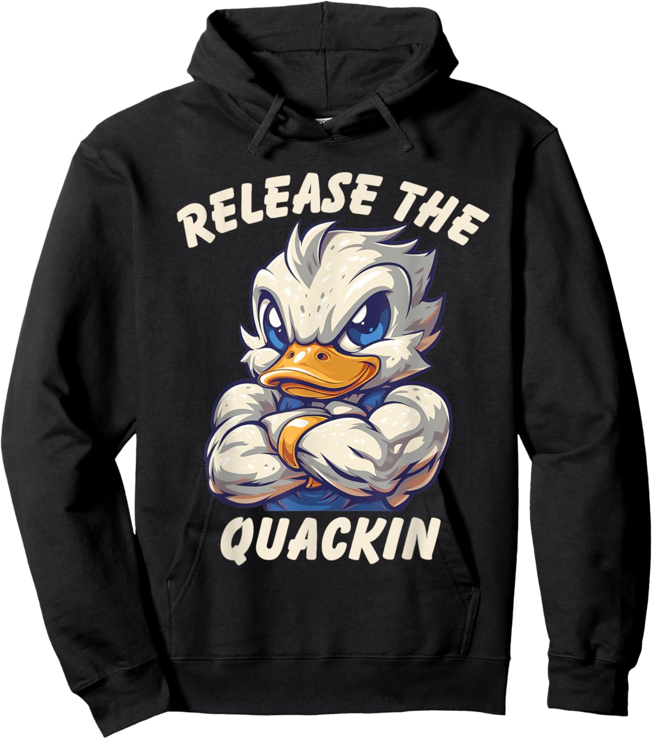 Release The Quackin Workout Shirt Funny Duck Fitness Humor Hoodie - Hoodie | Black