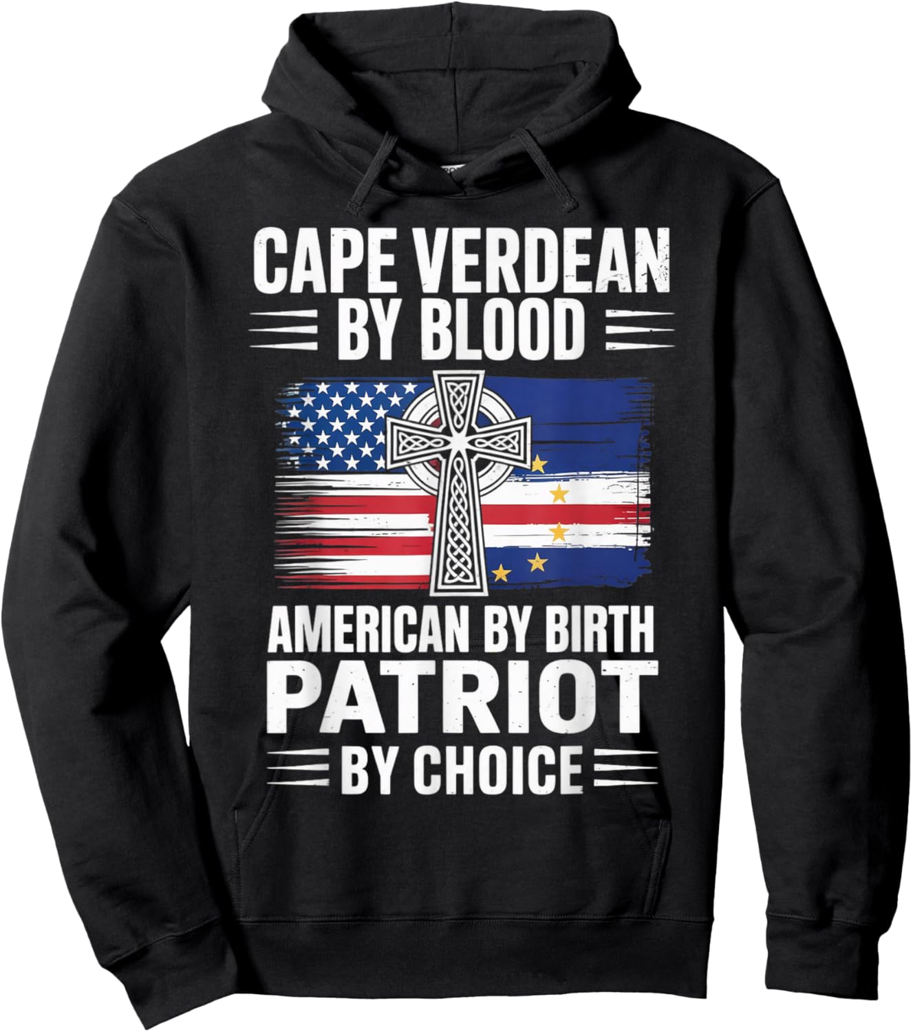 Blood American Cabo Verde Flag Pride Verdian Cape Verde Hoodie - Hoodie | Black