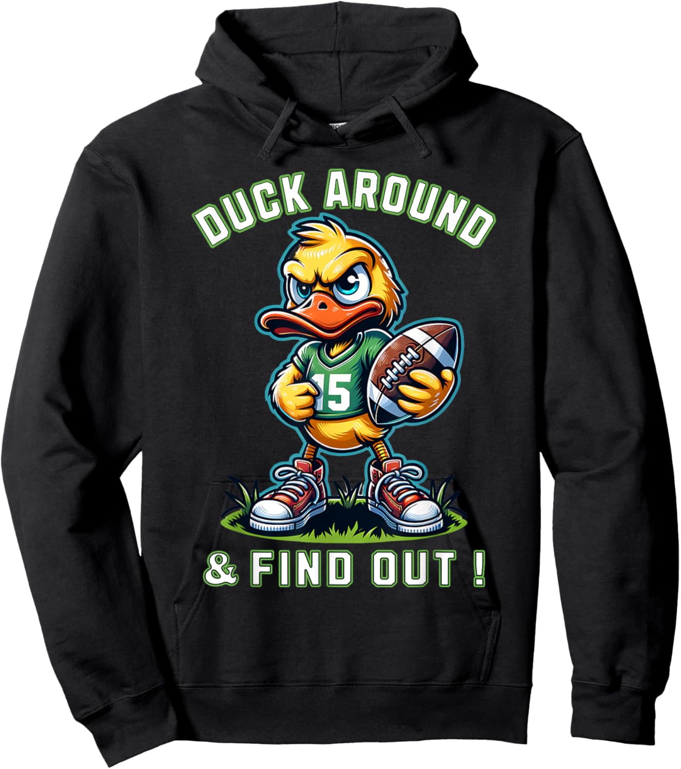 Funny Duck Around & Find Out Duck Lovers Collegiate Style Hoodie - Hoodie | Black