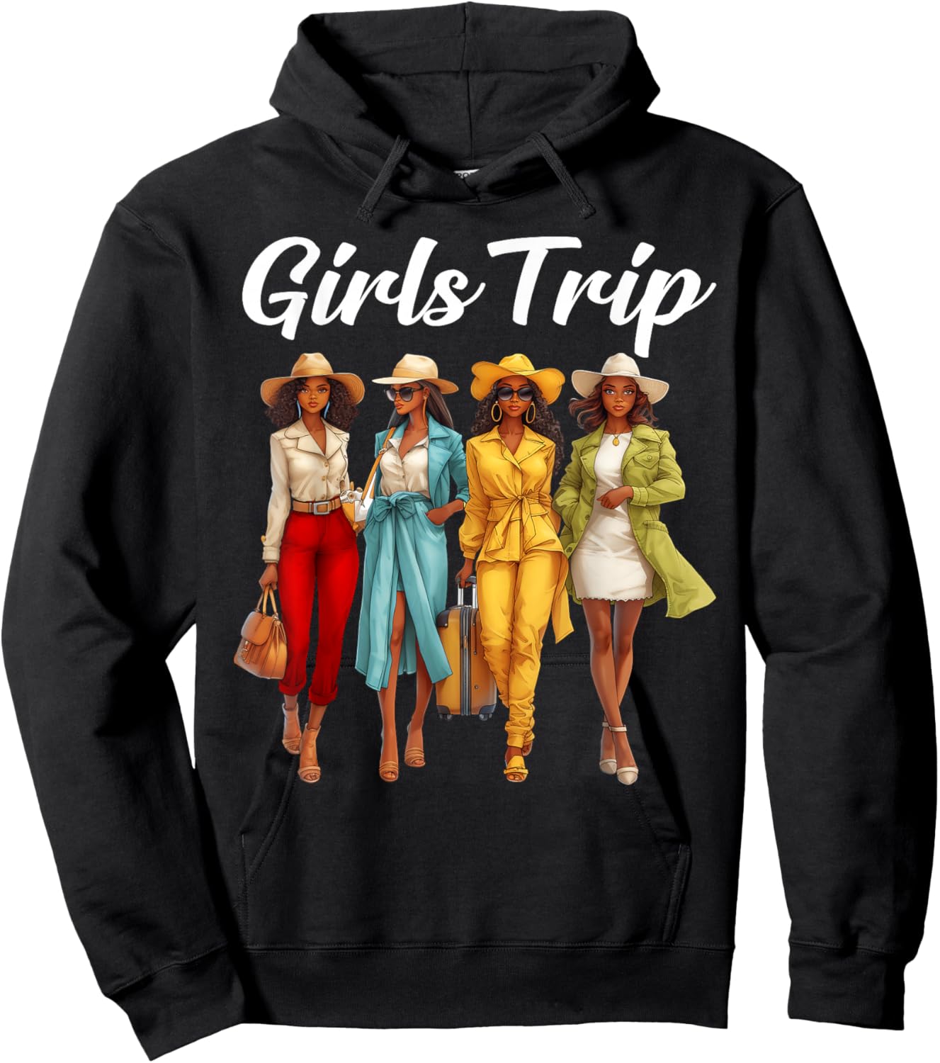 Girls Trip African American Black Women Afro Girls Together Hoodie - Hoodie | Black
