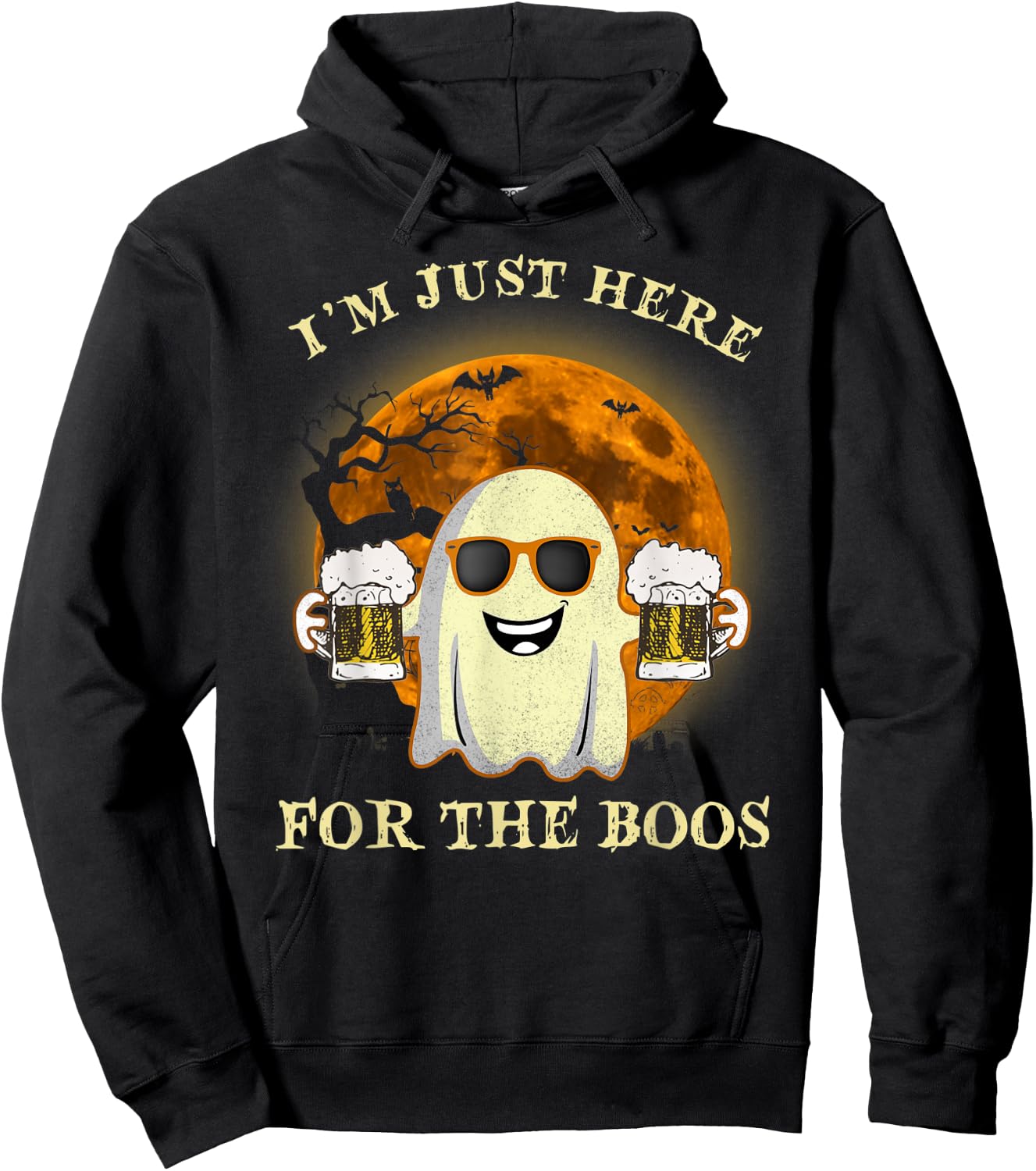 I'm Just Here For The Boos Ghost Beer Halloween Costume Hoodie - Hoodie | Black