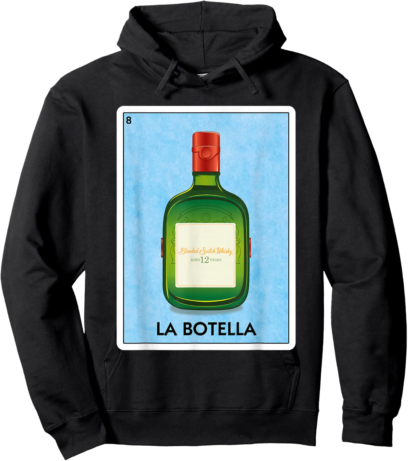 La Botella 12 yr Scotch Whisky Mexican Card Game Hoodie - Hoodie | Black