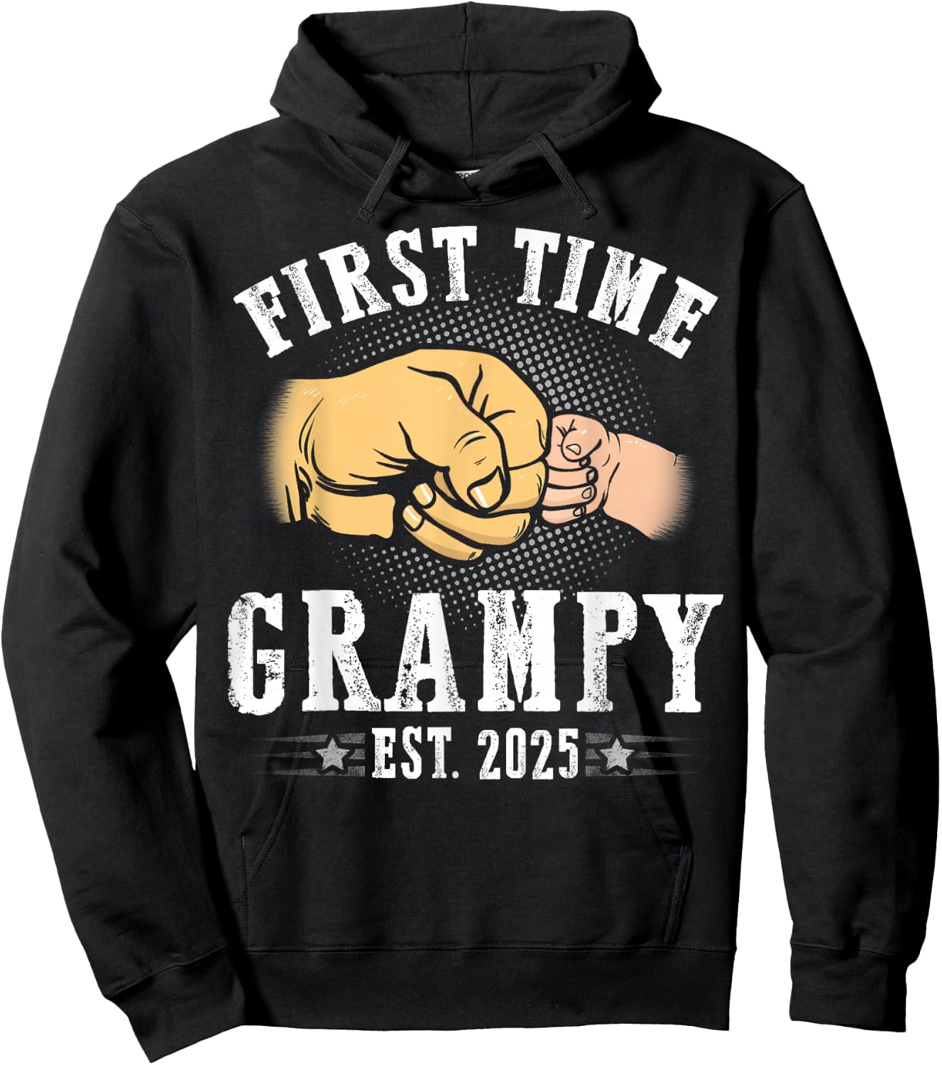 First time Grampy Est 2025 Father's Day Soon To Be Grampy Hoodie - Hoodie | Black