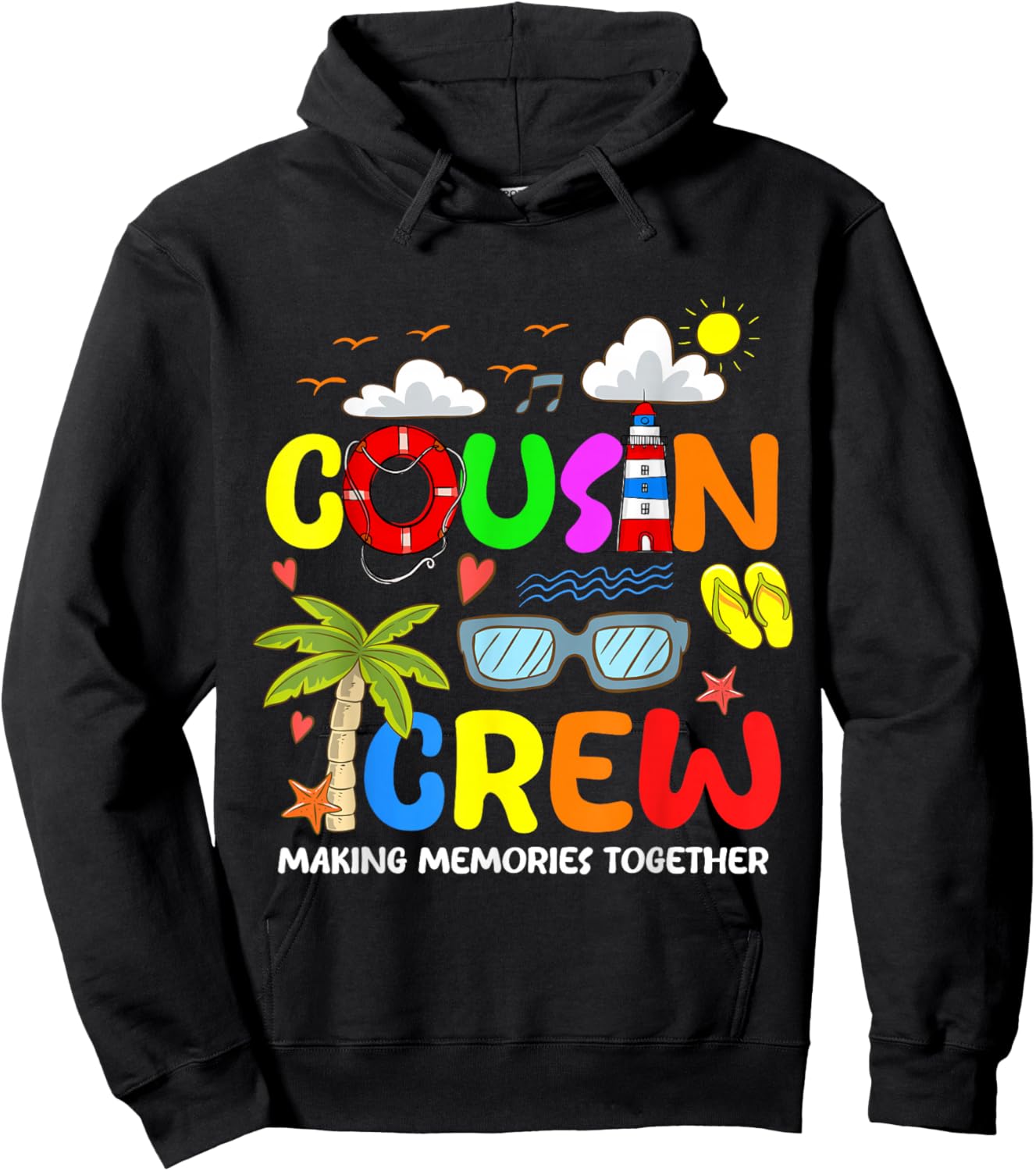 Cousin Cruise Summer Vacation Memories Trip Cousin Crew Kids Hoodie - Hoodie | Black