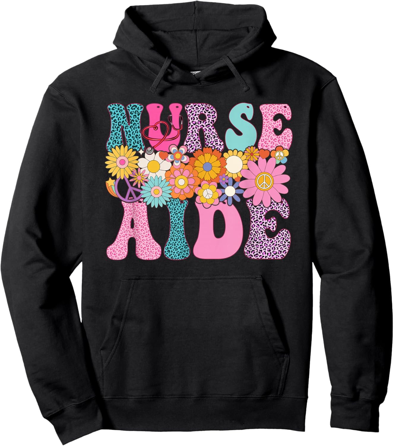 Nurse Aide Week Groovy Leopard Appreciation Day Hoodie - Hoodie | Black