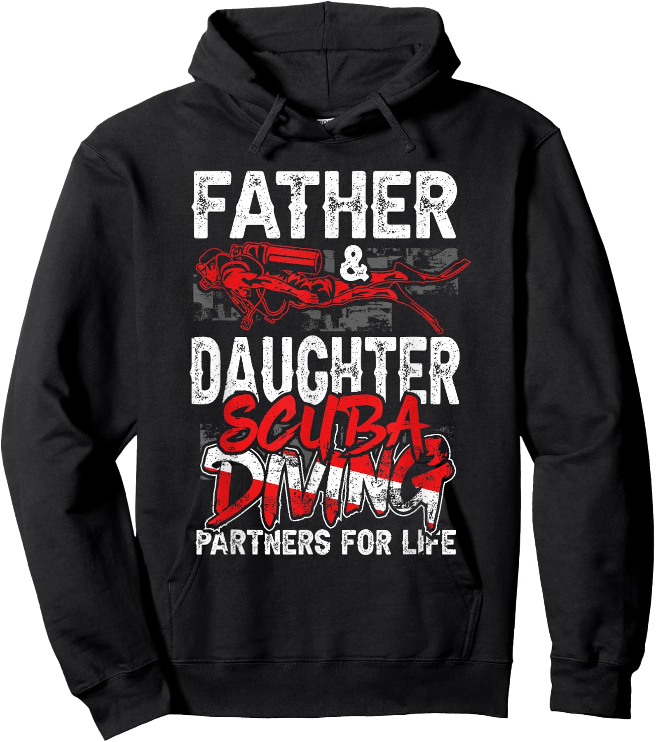 Father And Daughter Scuba Diving Partners for Life Funny Dad Hoodie - Hoodie | Black
