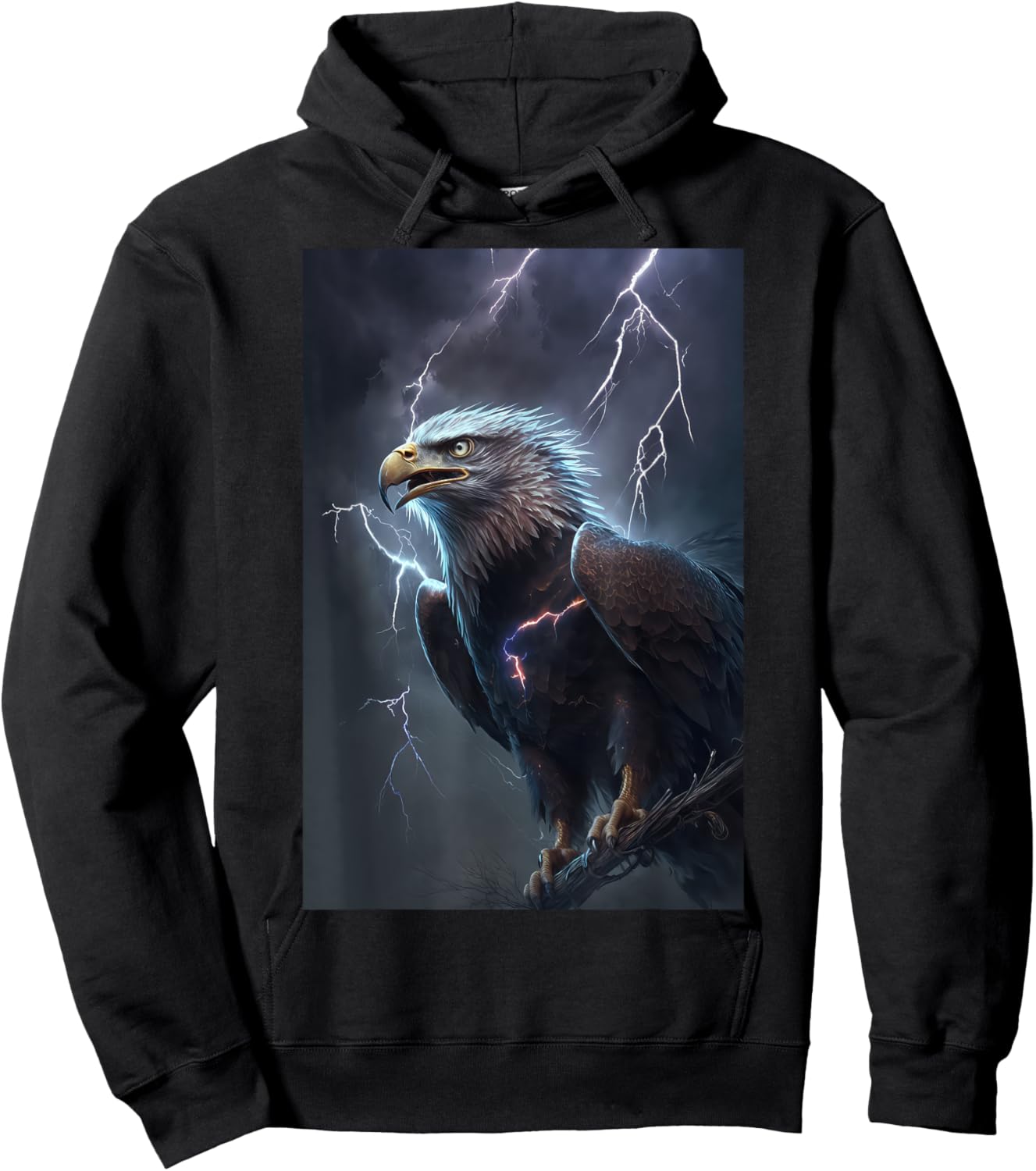 Eagle Lightning Thunder Hoodie - Hoodie | Black