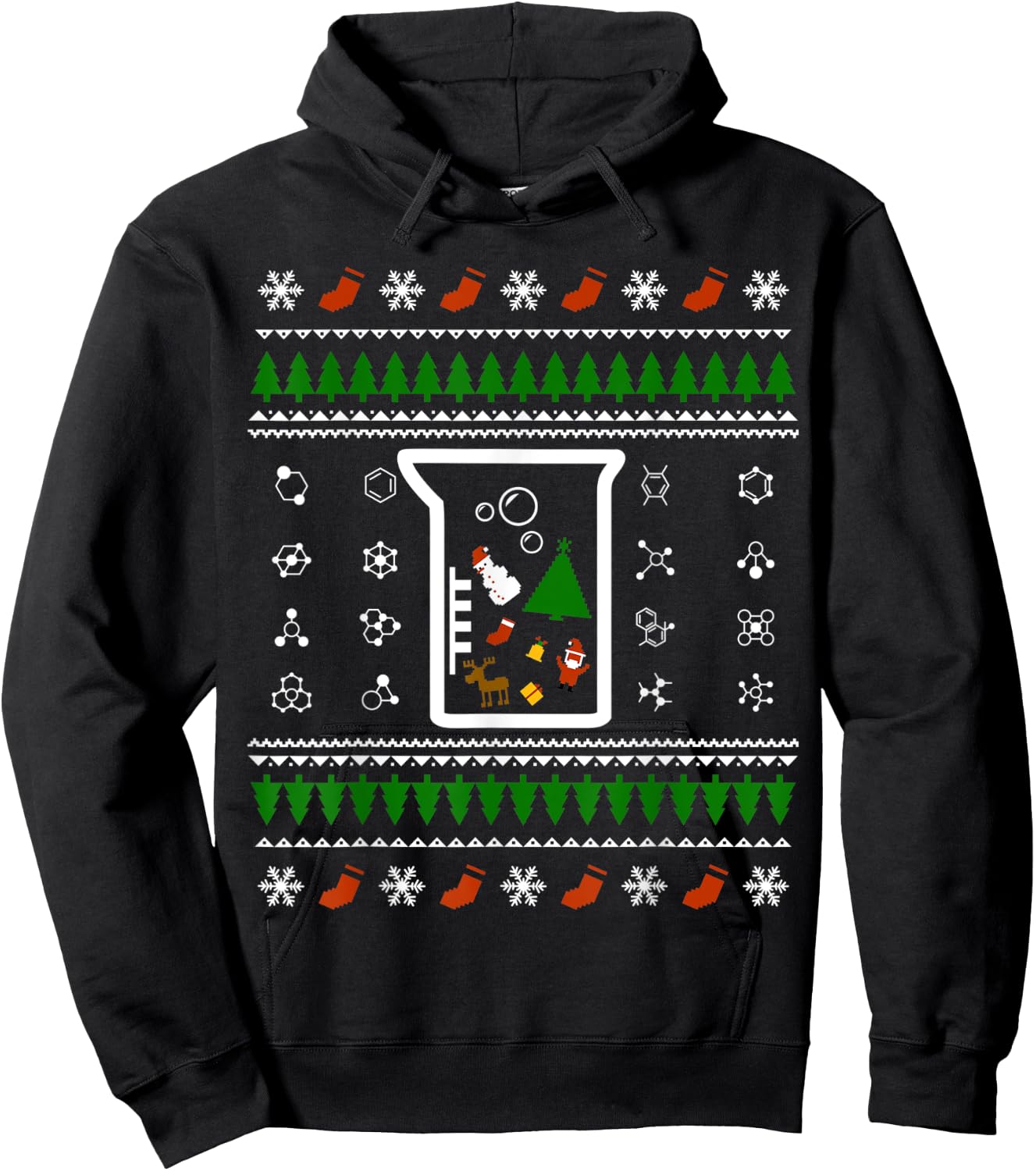 Chemist Tree, Oh Chemistry Tree | Ugly Christmas Hoodie - Hoodie | Black