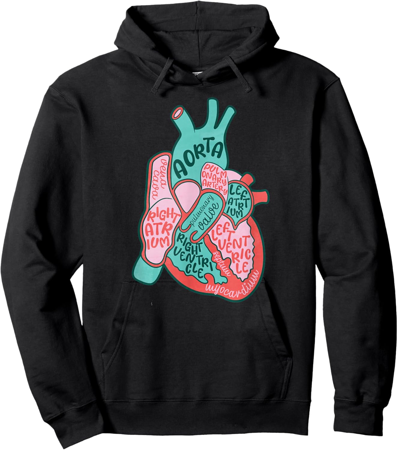 CVICU Cardiac Nurse Human Heart Anatomy Cardiology Biology Hoodie - Hoodie | Black