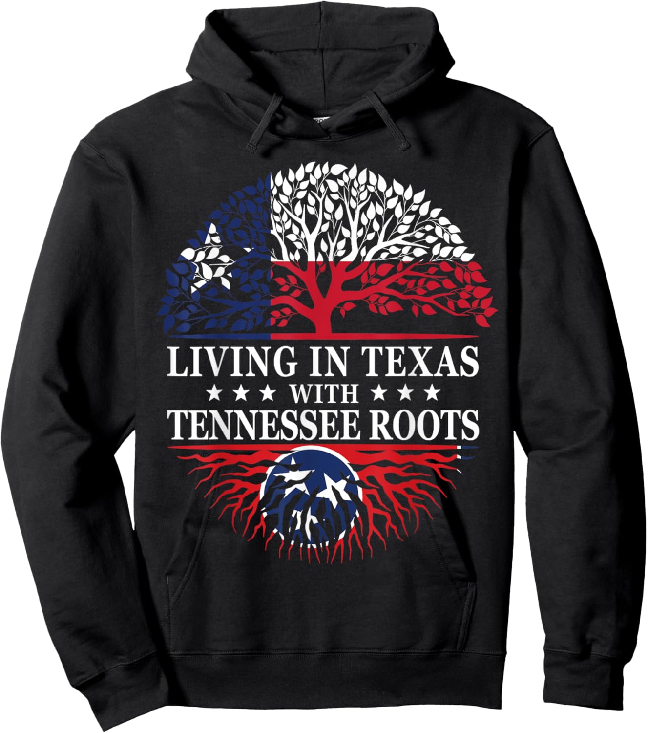Living in Texas With Tennessee Roots Hoodie - Hoodie | Black