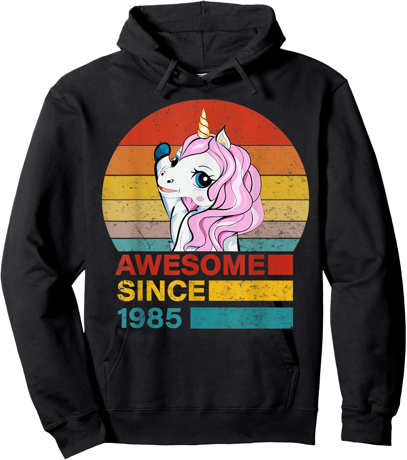 Unicorn Birthday Awesome Since 1985 36 year old birthday Gif Hoodie - Hoodie | Black