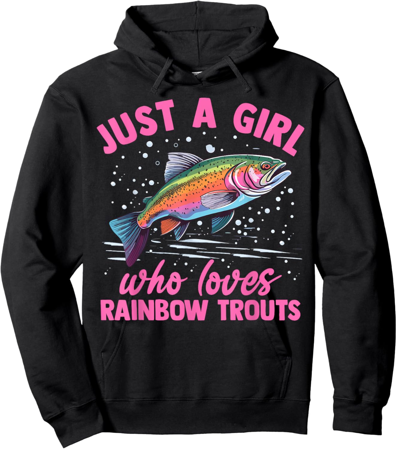 Floral Rainbow Trout Just A Girl Who Loves Rainbow Trout Hoodie - Hoodie | Black