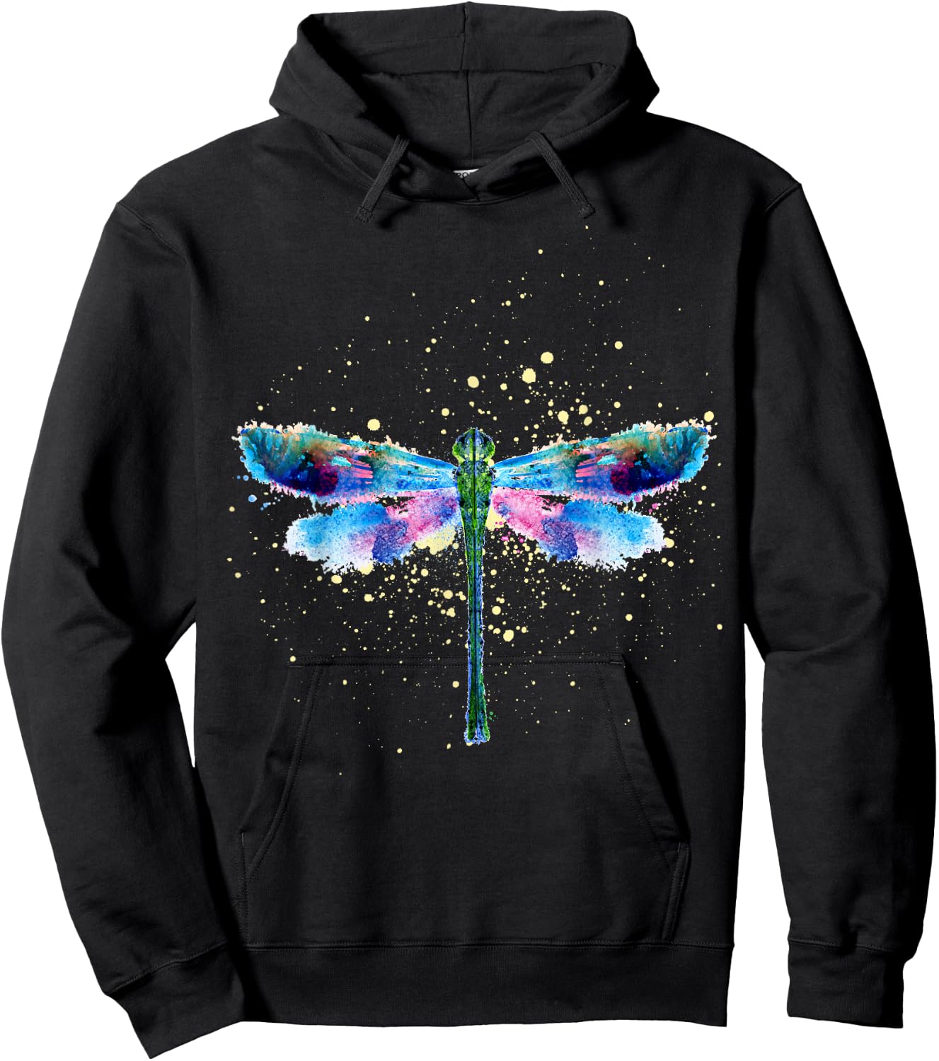 Beautiful Nature Colorful Graphic Pattern Dragonfly Small Hoodie - Hoodie | Black
