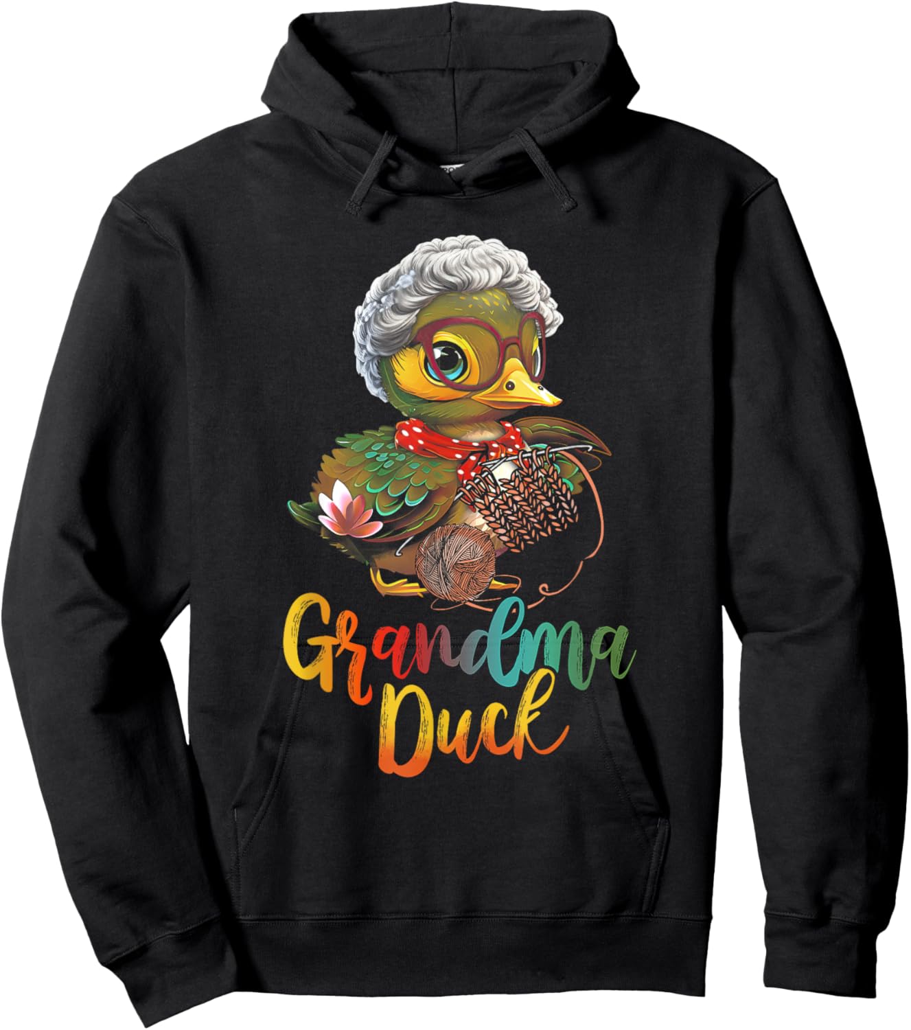 Grandma Duck Cute Grandmother Rubber Duck Grandparents Day Hoodie - Hoodie | Black
