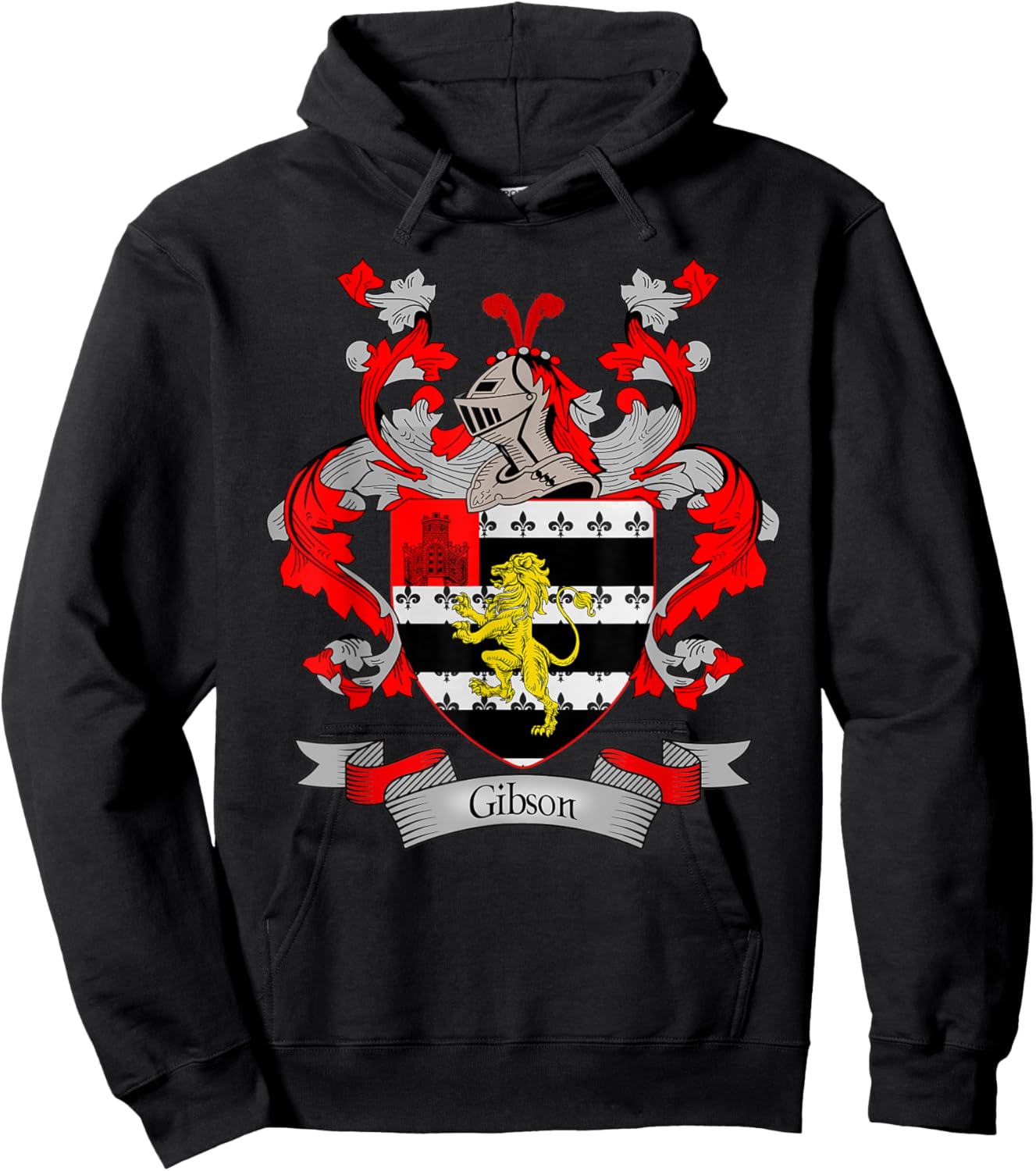 Gibson Coat of Arms | Gibson Surname Family Crest Hoodie - Hoodie | Black