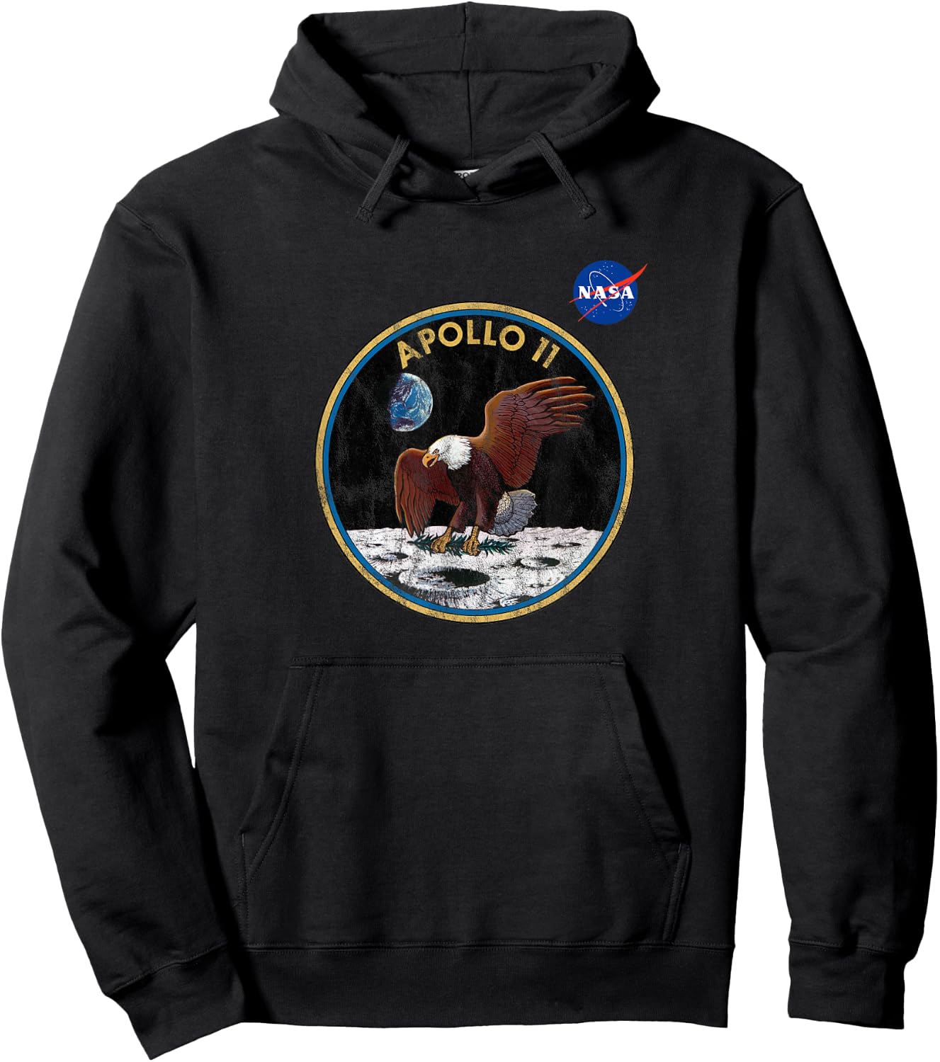 NASA Approved Apollo 11 Mission Patch 50th Retro Vintage Hoodie - Hoodie | Black