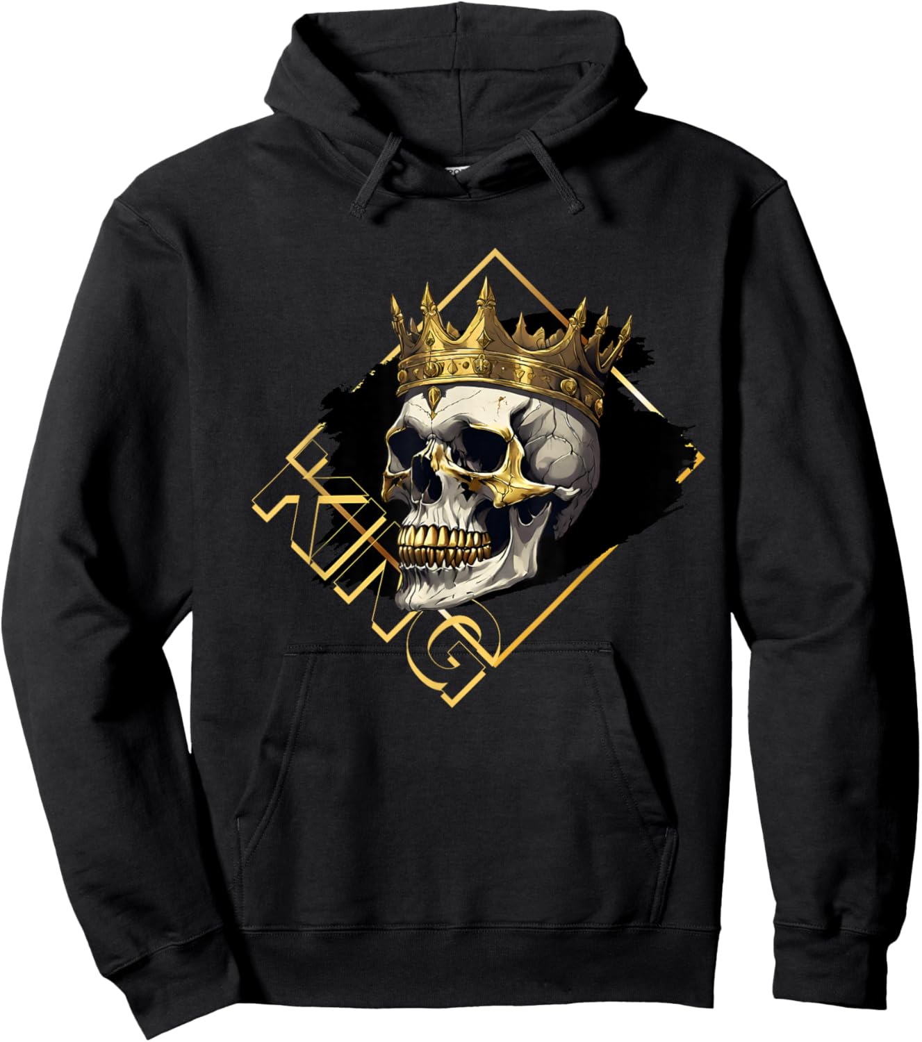 King Skull Crown Men's Graphic Graphic Hoodie - Hoodie | Black